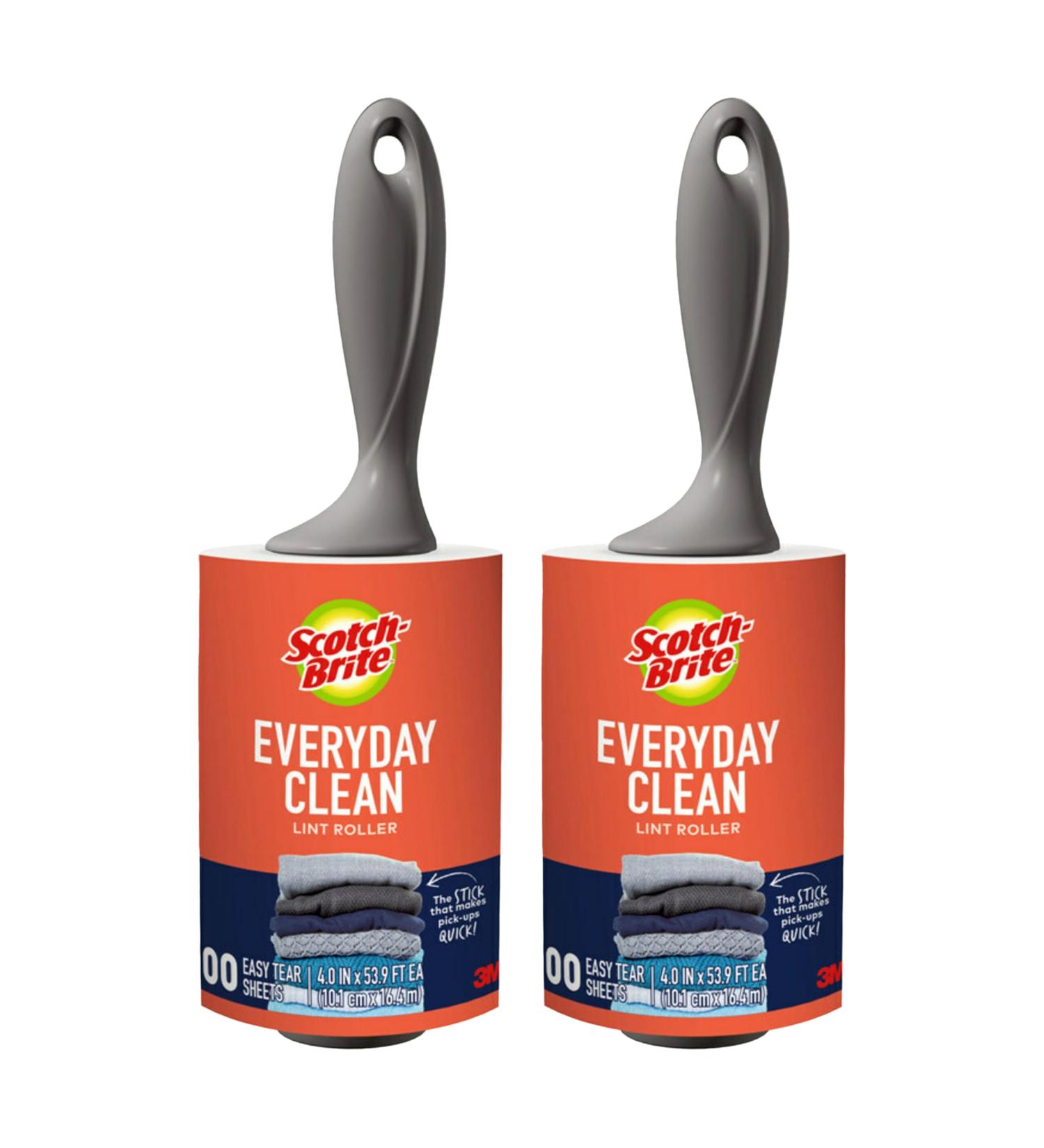 Scotch-Brite Lint Roller Works Great On Pet Hair 100 Sheets (Pack of 2)