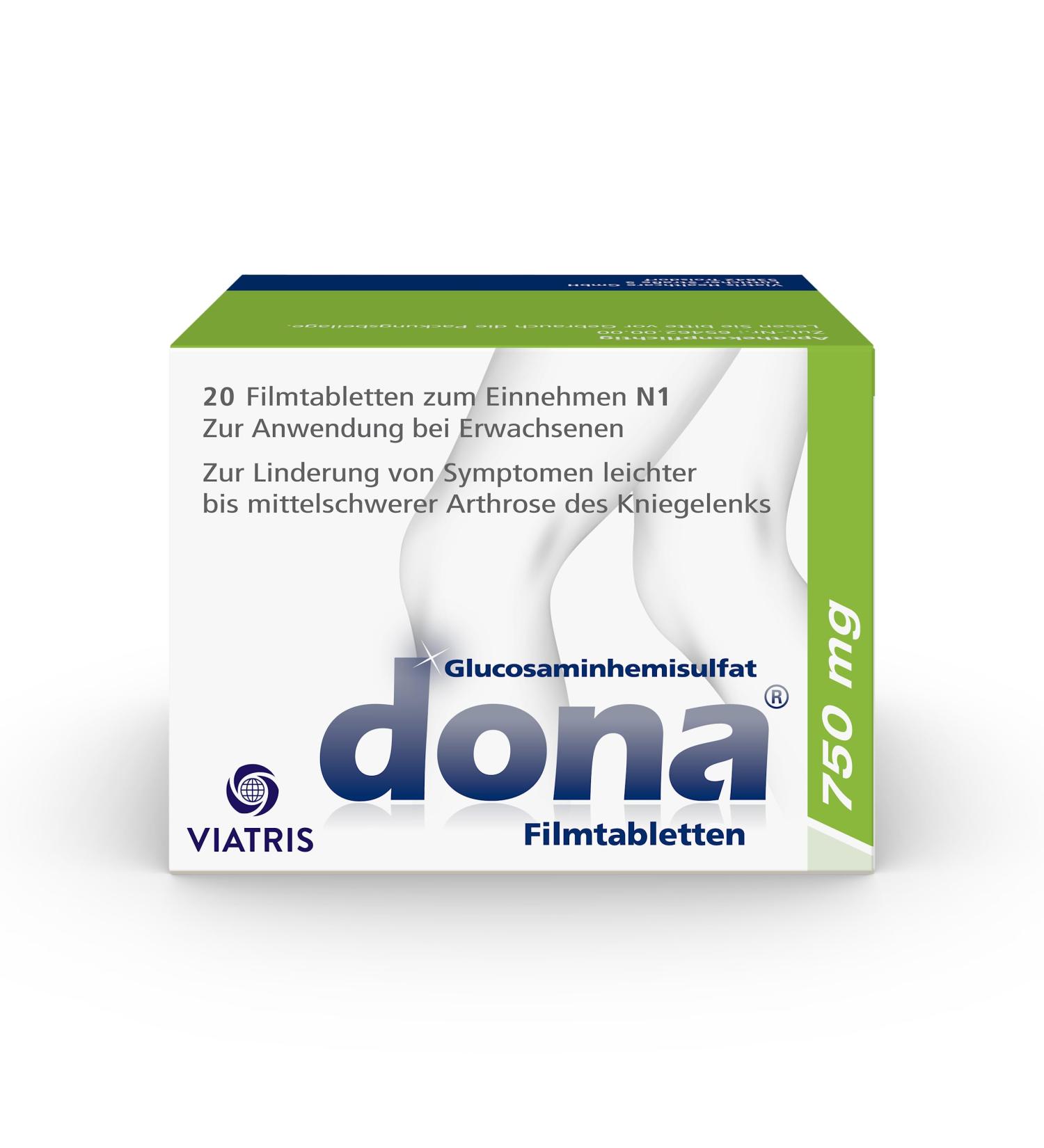 DONA 750 mg - Glucosamine for Knee Arthrosis Relief | 20 Tablets for Osteoarthritis Support | Effective Joint Health Solution - Buy Online on GoSupps.com
