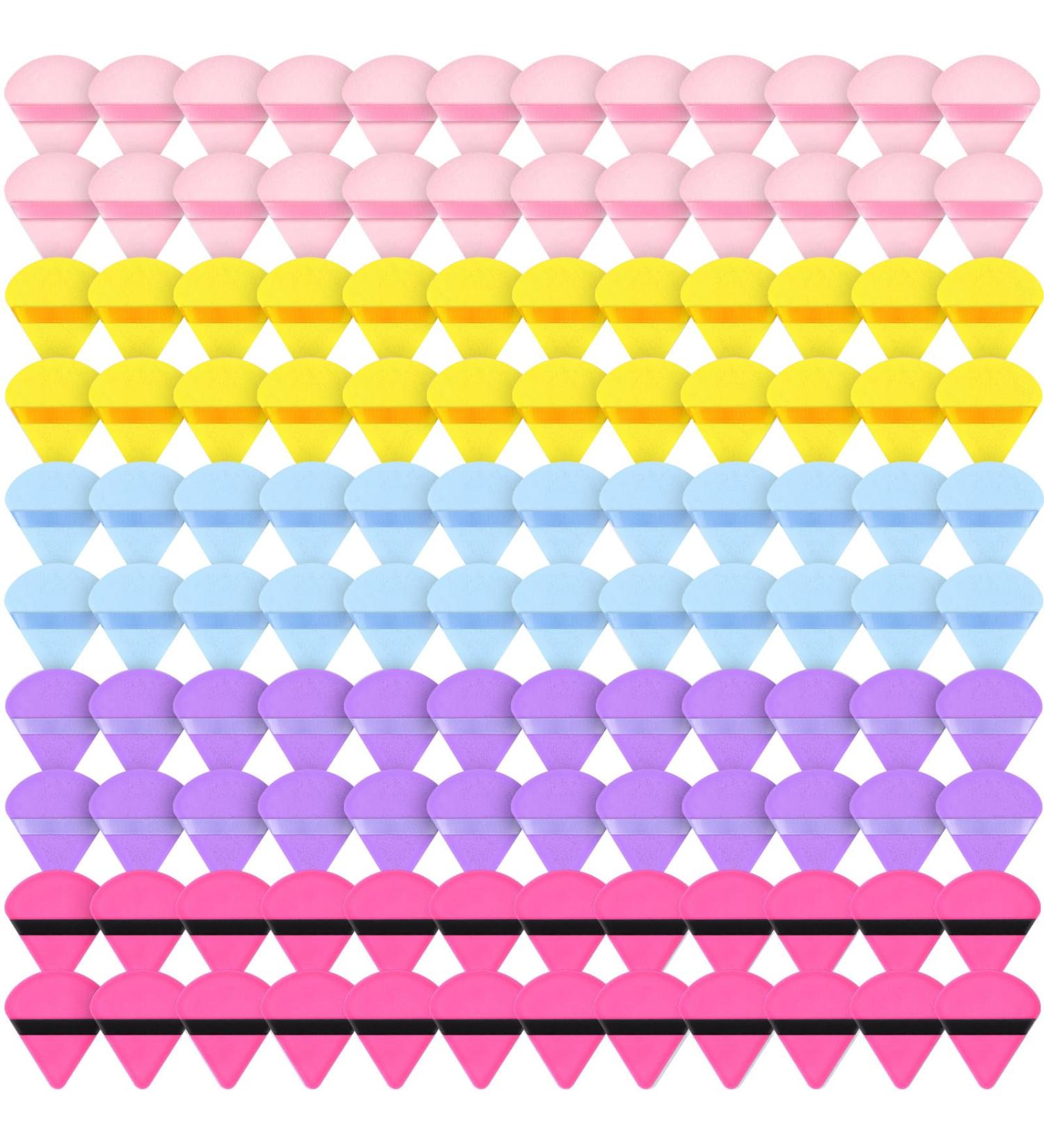 Skylety 120 Pieces Soft Triangle Makeup Puff Sponge - Perfect for Loose Powder & Foundation - Gift for Women - 5 Bright Colors - Buy Online on GoSupps.com