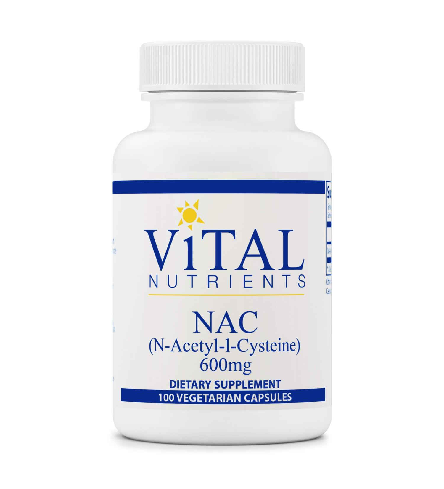 NAC (N-Acetyl-l-Cysteine) 600mg - Vegan Formula for Sinus & Respiratory Health - 100 Vegetarian Capsules - Buy Online on GoSupps.com