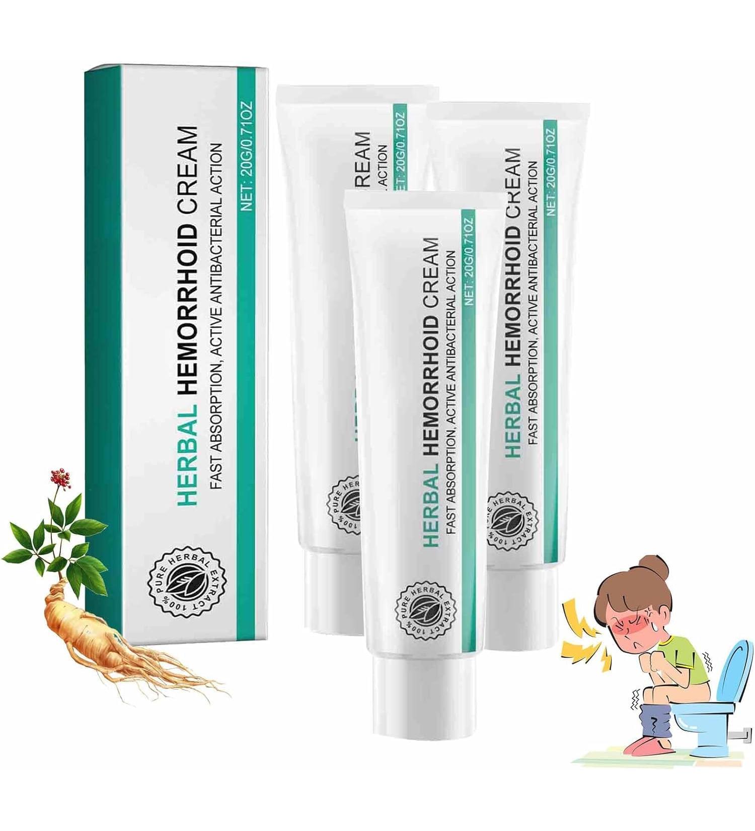 Hemorrhoid Cream Herbal Hemorrhoids Cream Hemorrhoids Ointment for Women Men Hemorrhoid Relief for Men and Women (3pcs) - Buy Online on GoSupps.com