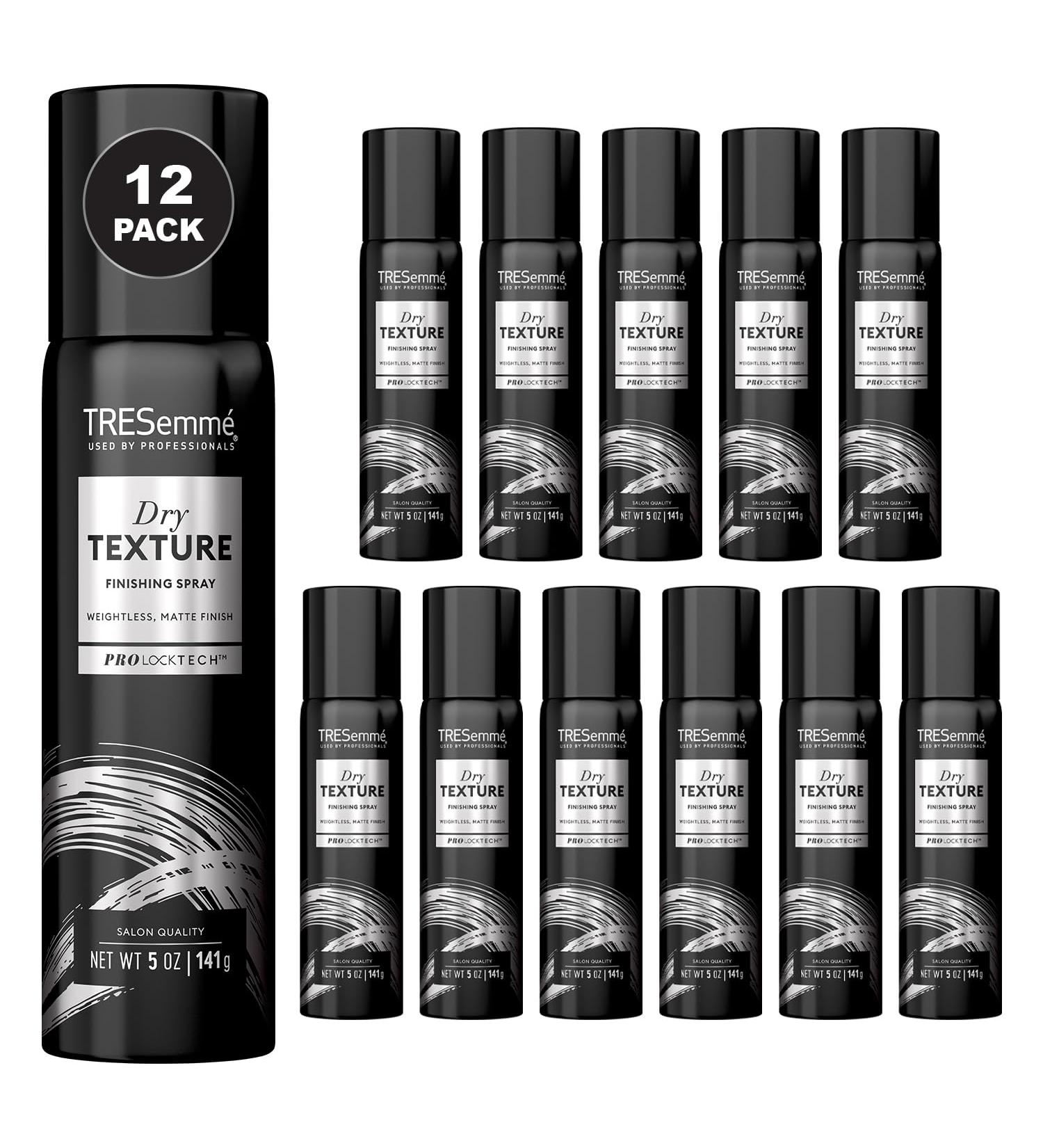 TRESemm Dry Texture Finishing Mist 12-Pack Volumizing & Texturizing Spray for Flat Wavy and Curly Hair Scented 5 Oz Ea
