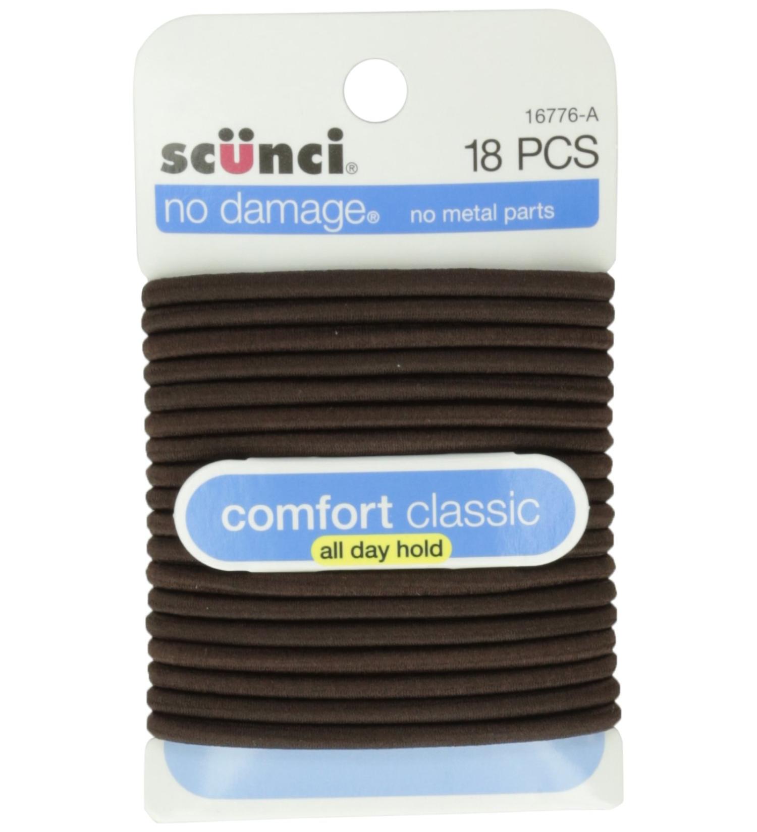 Scunci No Damage Brown Hair Elastics - All Day Medium Hold (18 Pack) - Buy Online on GoSupps.com