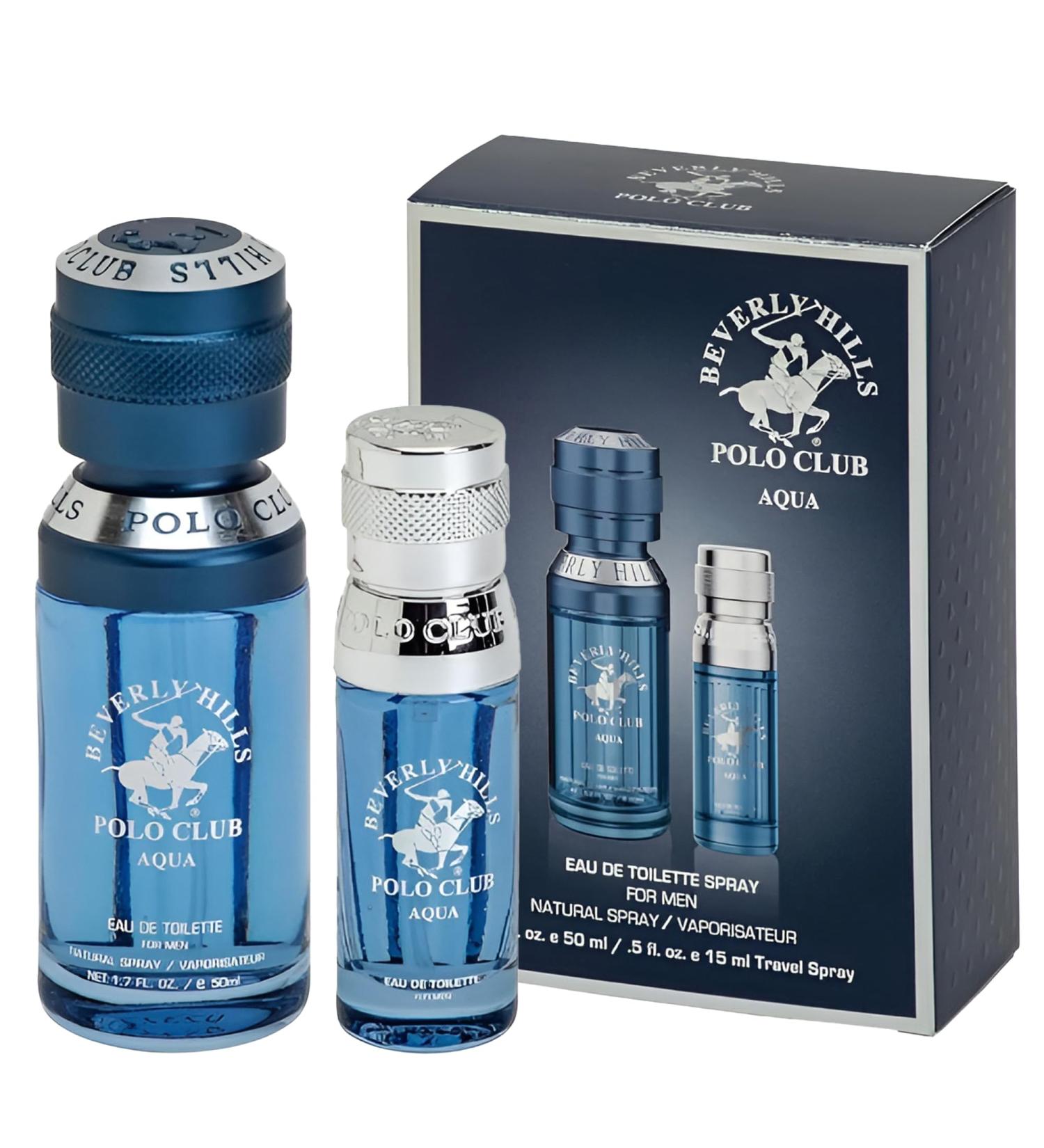 Beverly Hills Polo Club BHPC Men's Eau De Toilette Bonus Pack featuring 1.7 oz EDT + Bonus 0.5 oz EDT (Aqua) - Buy Online on GoSupps.com