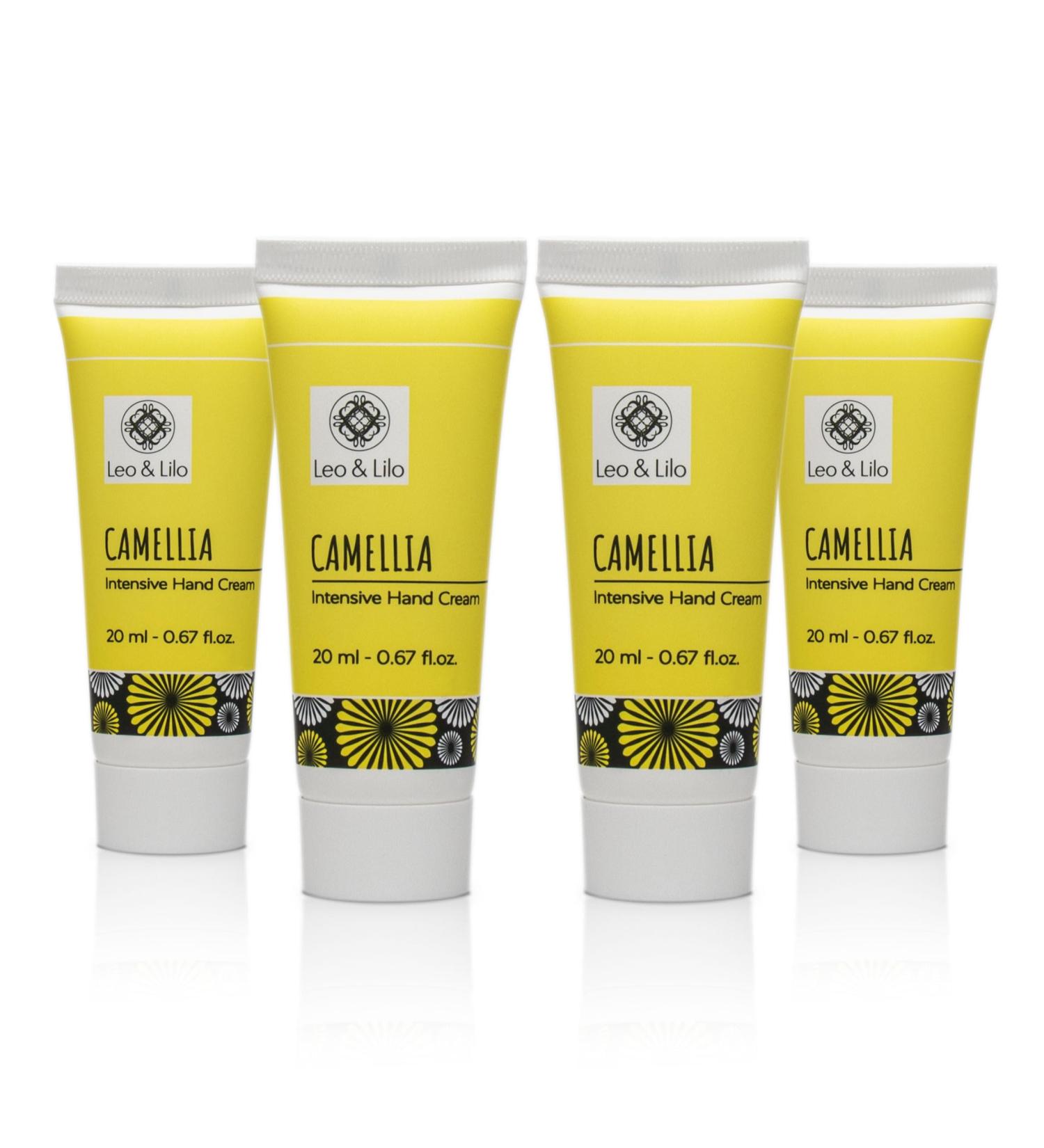 Leo & Lilo Set of 4 Camellia Hand Cream 20 ml - Very Intensive Care for Dry Hands - With Precious Organic Camellia Oil and Camellia Flower Extract - Buy Online on GoSupps.com