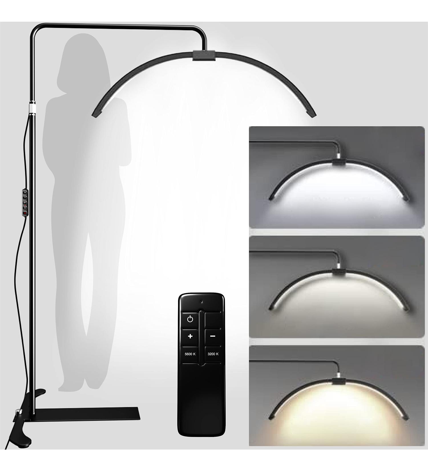 Toyshi Eyelash LED Floor Lamp - Beauty Skincare Lighting for Lash Extensions, Eyebrows, and Filming Content Creation - Black - Buy Online on GoSupps.com