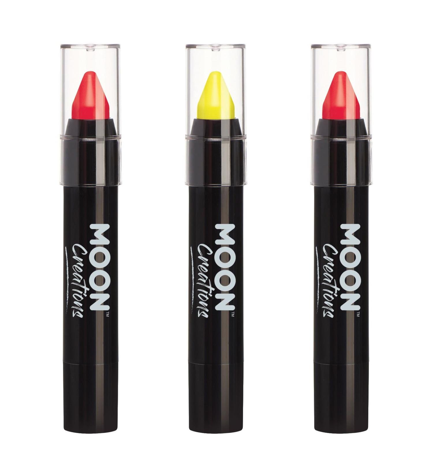 Moon Creations Facial Colored body chalks Spain flag set 3.2 g costume festivals Halloween World Cup 2022 for children adults (red)