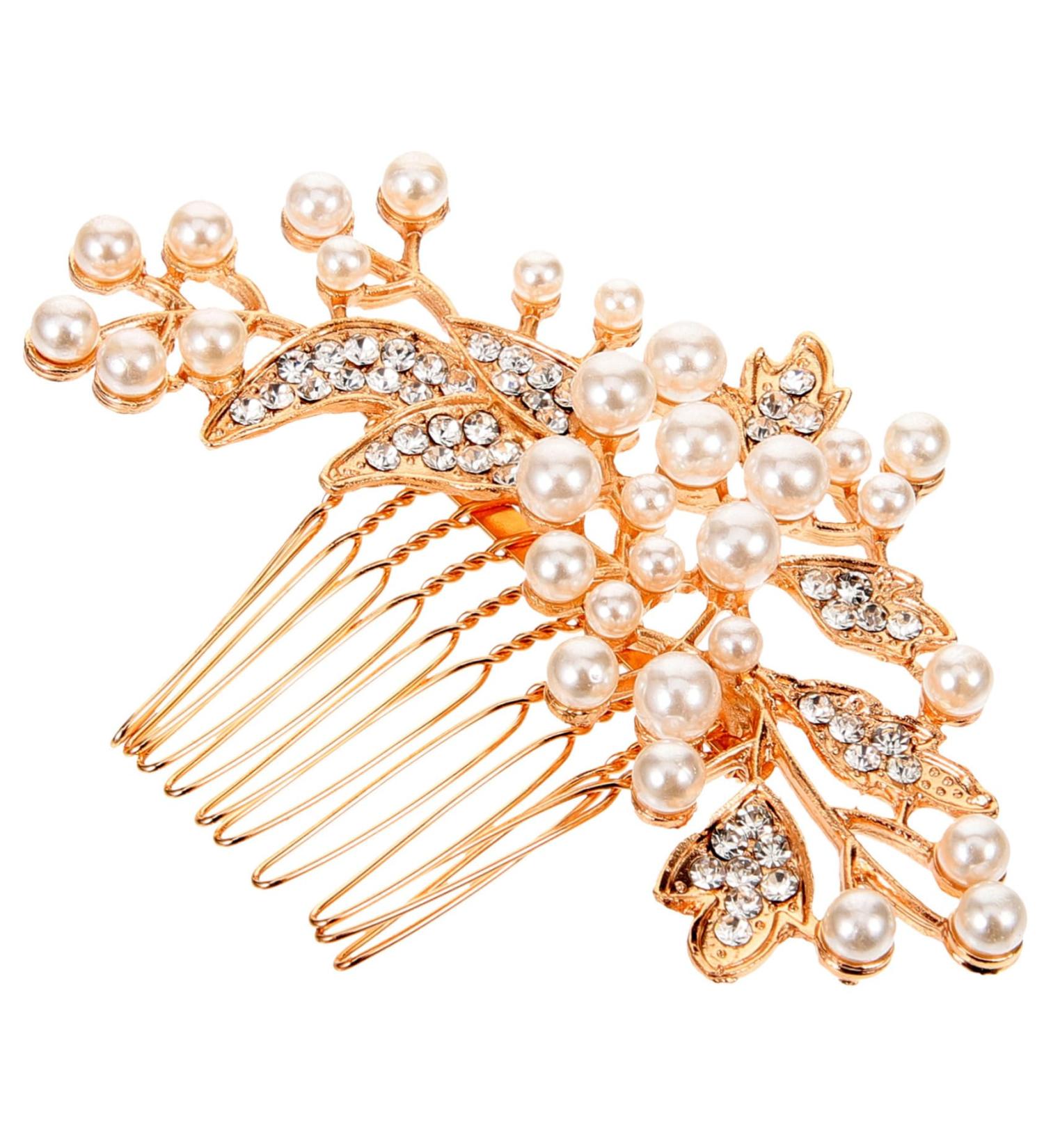 FOYTOKI Hair Comb for Women Hair Side Comb for Women Wedding Hair Accessories for Bride Pearl Hair Side Comb Rhinestone Side Comb Decorative Hair Comb Bride Hair Accessories - Buy Online on GoSupps.com