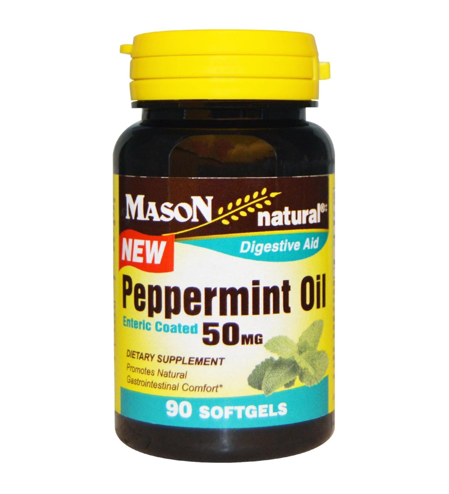 MASON NATURAL Peppermint Oil 50 mg Enteric Coated Supplement 270 Day Supply of Gastrointestinal Support for Normally Functioning Bowel Softgel Pills - Buy Online on GoSupps.com