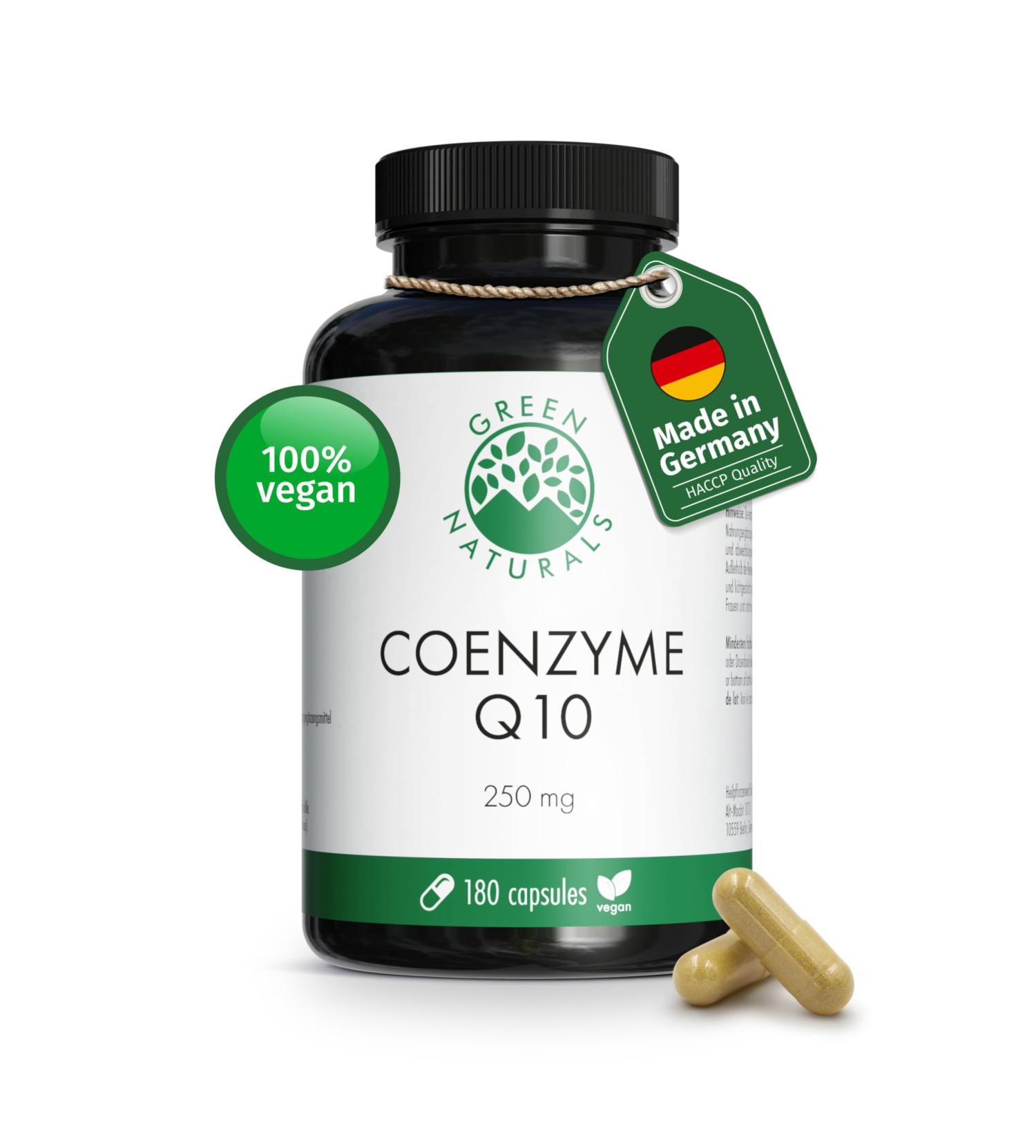 Coenzyme Q10 250 mg - 180 vegan capsules (6 months) | Q10 high-quality naturally fermented | Made in Germany & laboratory tested - Buy Online on GoSupps.com