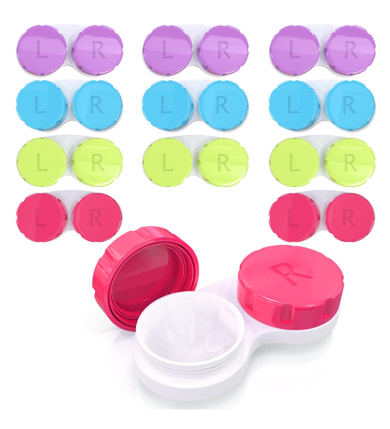 12-Pack Compact Colored Contact Lens Case - Multi-Color & Leak-Proof - Travel & Home Storage - Buy Online on GoSupps.com