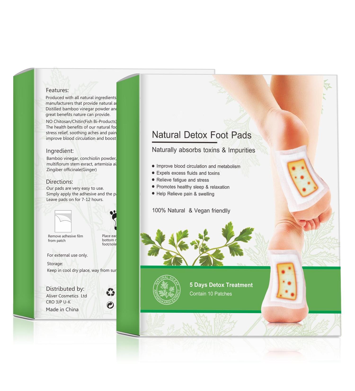 Detox Foot Patch - 20PCs Bamboo Detoxifying Pads for Deep Cleanse Stress Relief & Sleep - Buy Online on GoSupps.com