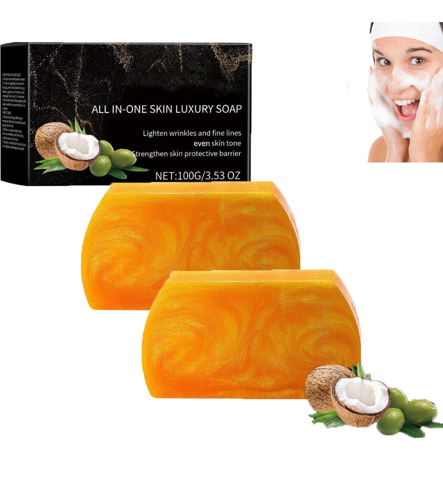  homomdy Golden Scent Deep Cleansing Moisturizing Soap Long Lasting Scent Soft and Nourishing Natural and Soothing Enhances Skin Elasticity Moisturizing Facial Exfoliator (2pcs) - Buy Online on GoSupps.com