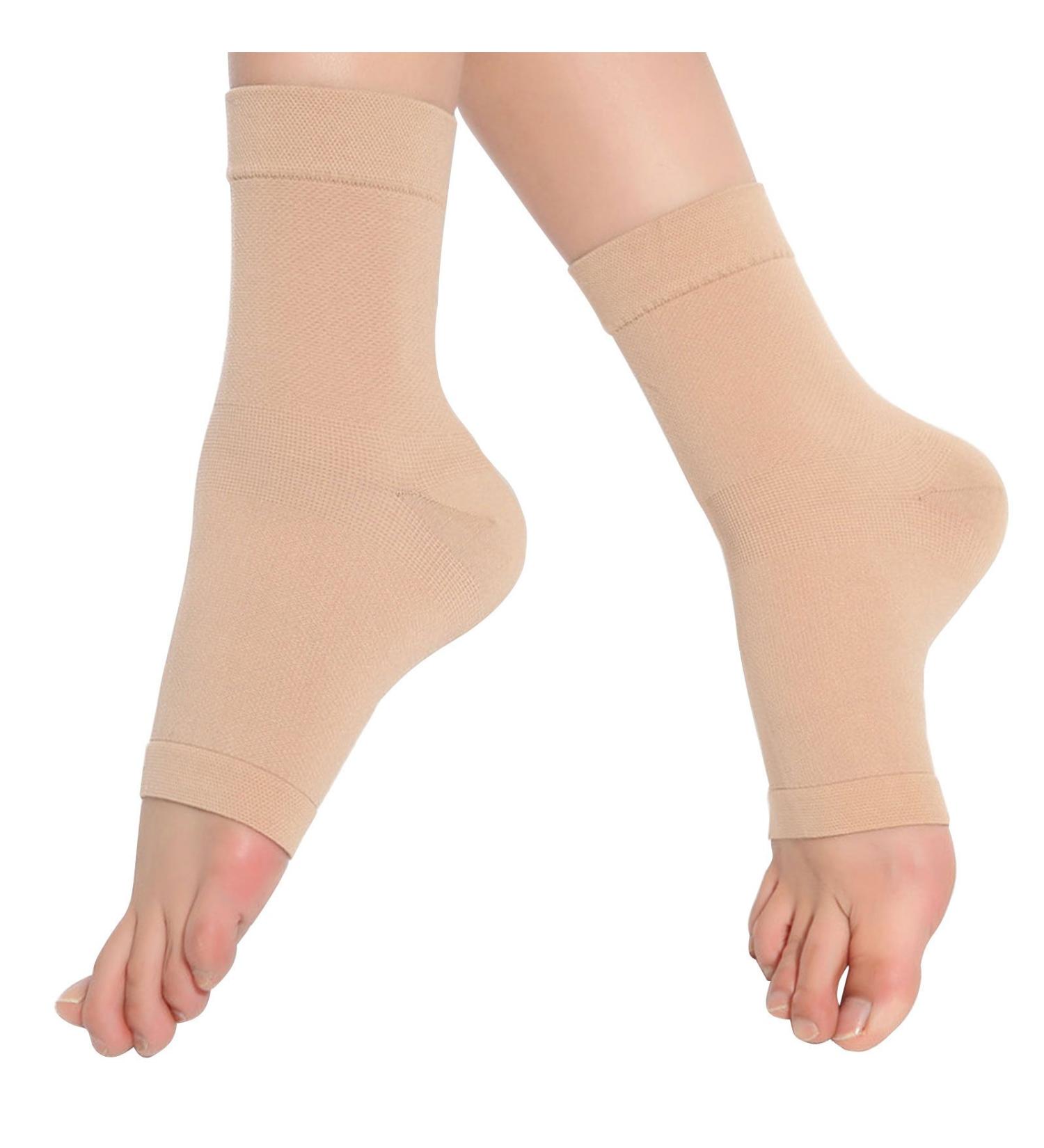 SPOTBRACE Medical Compression Ankle Brace - Pain Relief & Support for Ankle Swelling, Tendonitis, Plantar Fasciitis - Nude, Small (1 Pair) - Buy Online on GoSupps.com