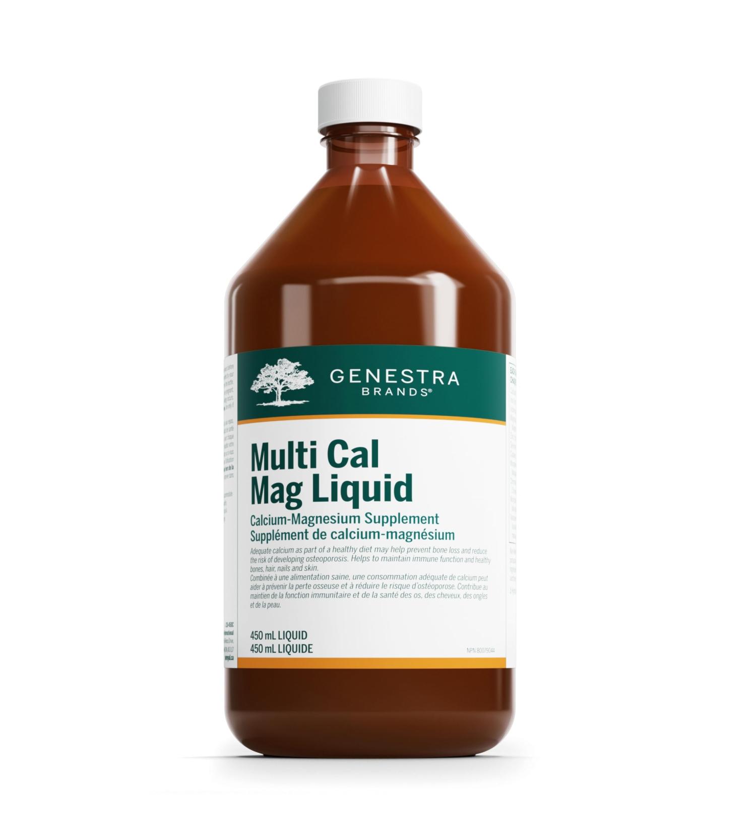 Genestra Brands - Multi Cal Mag Liquid - Calcium and Magnesium Supplement with Minerals - 450 ml Liquid - Buy Online on GoSupps.com