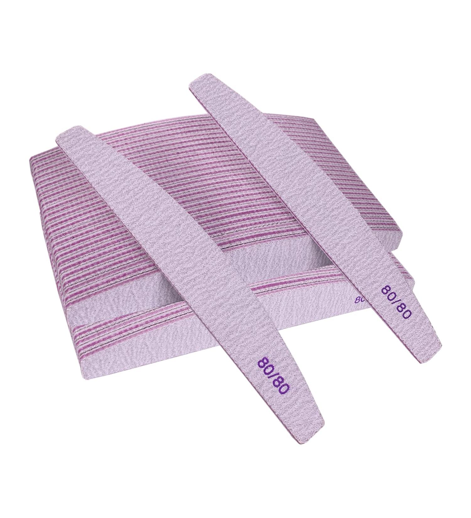 80/80 Grit Nail Files (50 pack) - Coarse Emery Boards for Acrylic and Gel Nails - Double Sided Professional Filers - Reusable Washable Manicure Tools - Buy Online on GoSupps.com