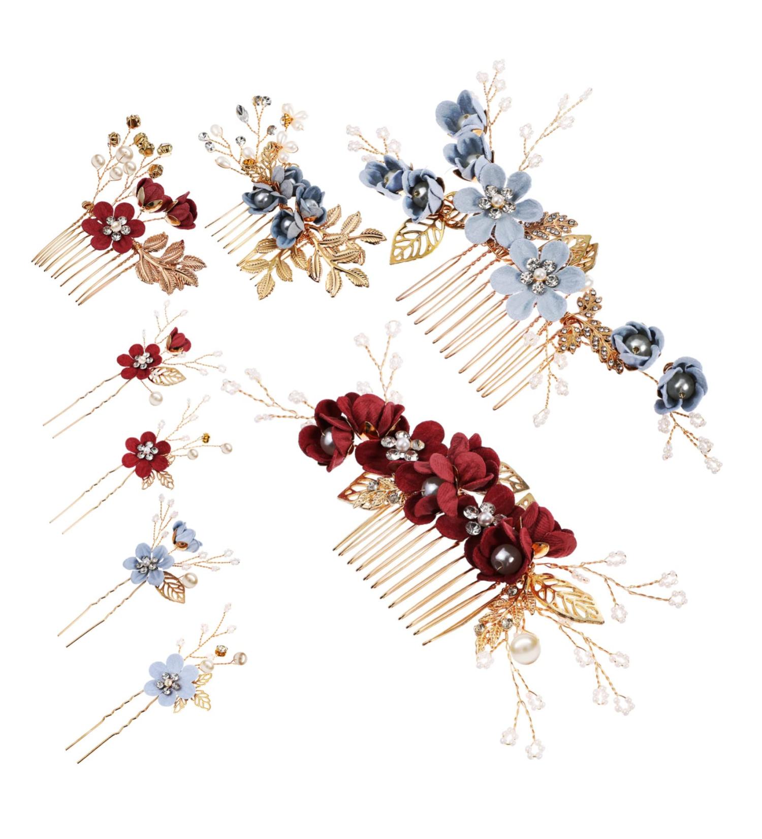 Angoily 8 Sets Bridal Headwear Rhinestone Hair Clip Bride Headpieces for Wedding Rhinestone Hair Accessories Bridal Tiaras Rhinestone Headpiece Blue Bridal Hair Comb Miss Korean Hair Piece - Buy Online on GoSupps.com