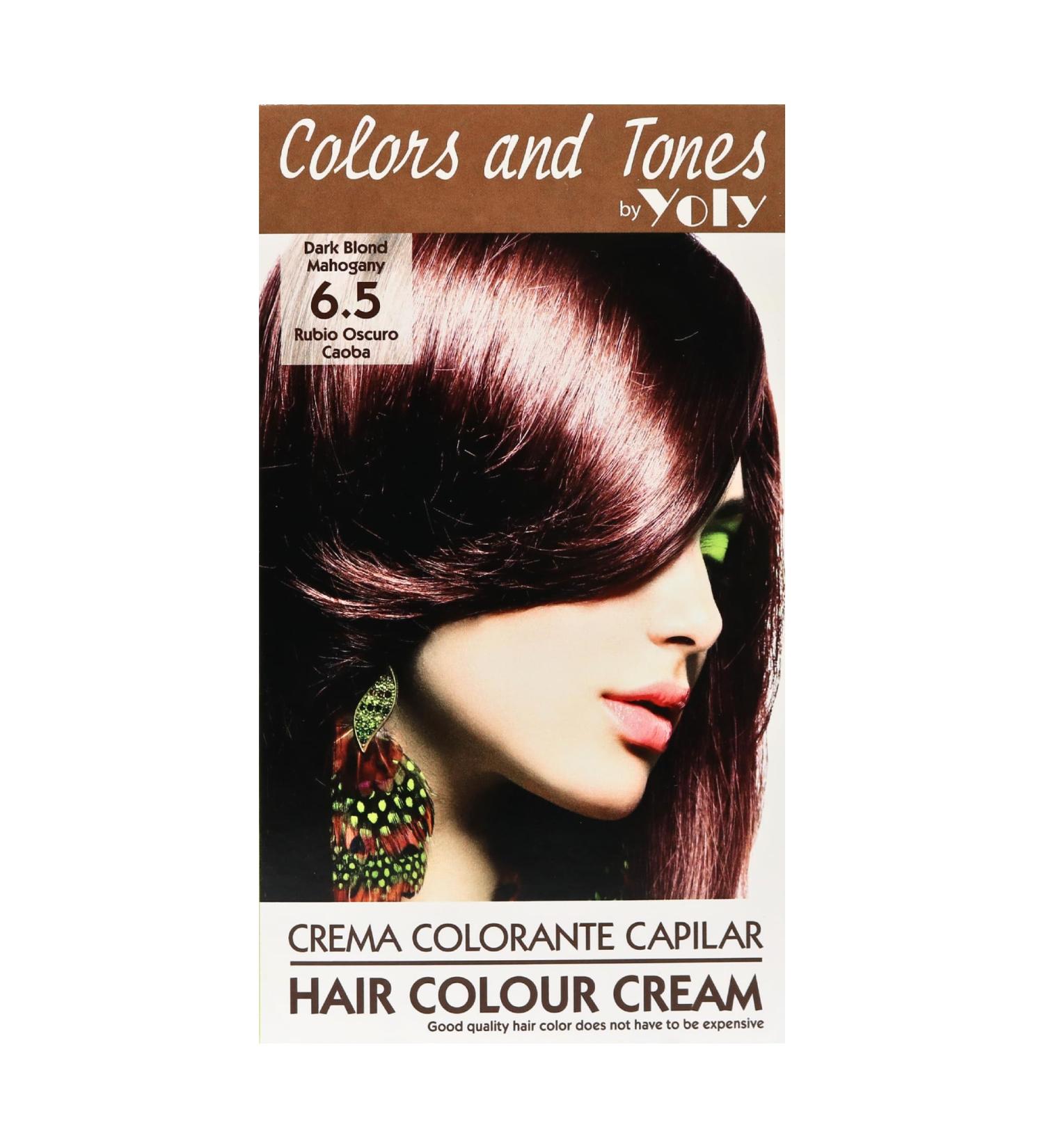 Yoly Color and Tones Permanent Hair Color Cream - 6.5 Dark Blond Mahogany - Long-Lasting Rich Shade - Easy Application - 2.2 Ounce (Pack of 1) - International Shipping Available - Buy Online on GoSupps.com