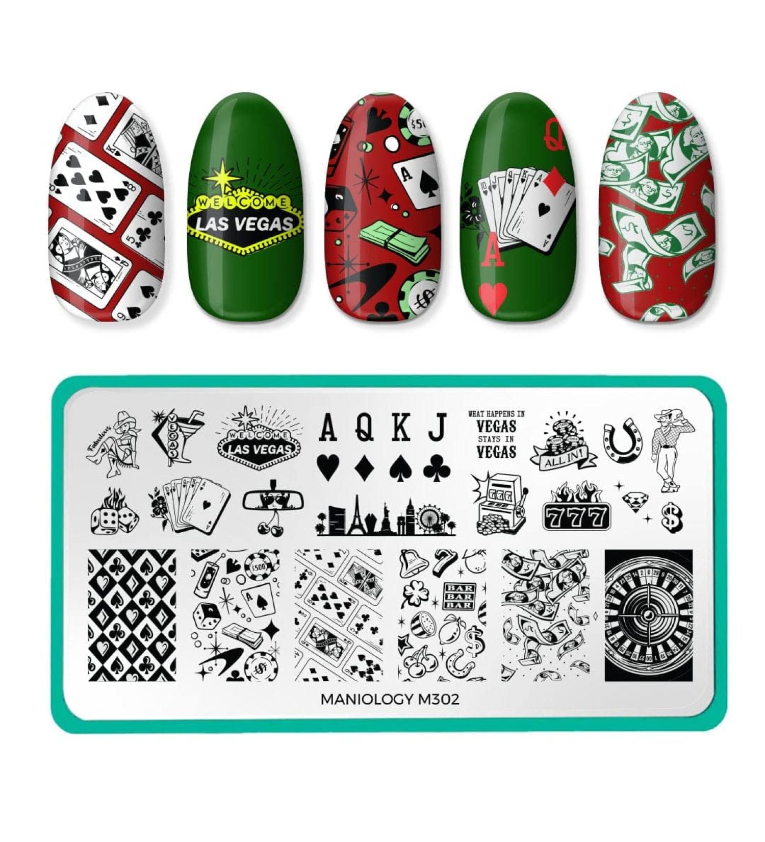 Shop Maniology Viva Las Vegas Nail Stamping Plate - Casino Theme Nail Art Design | International Shipping Available - Buy Online on GoSupps.com