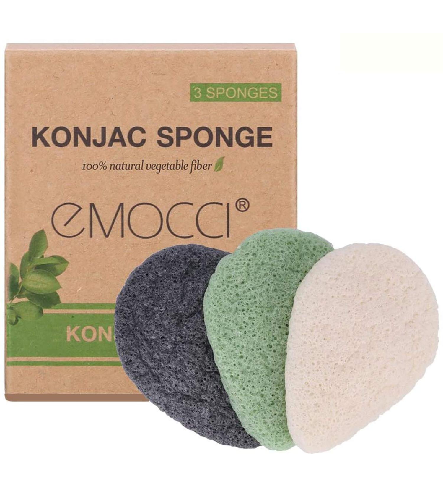 Natural Organic Konjac Sponge with Activated Charcoal | Gentle Facial Cleansing Sponges for Sensitive Skin - Buy Online on GoSupps.com