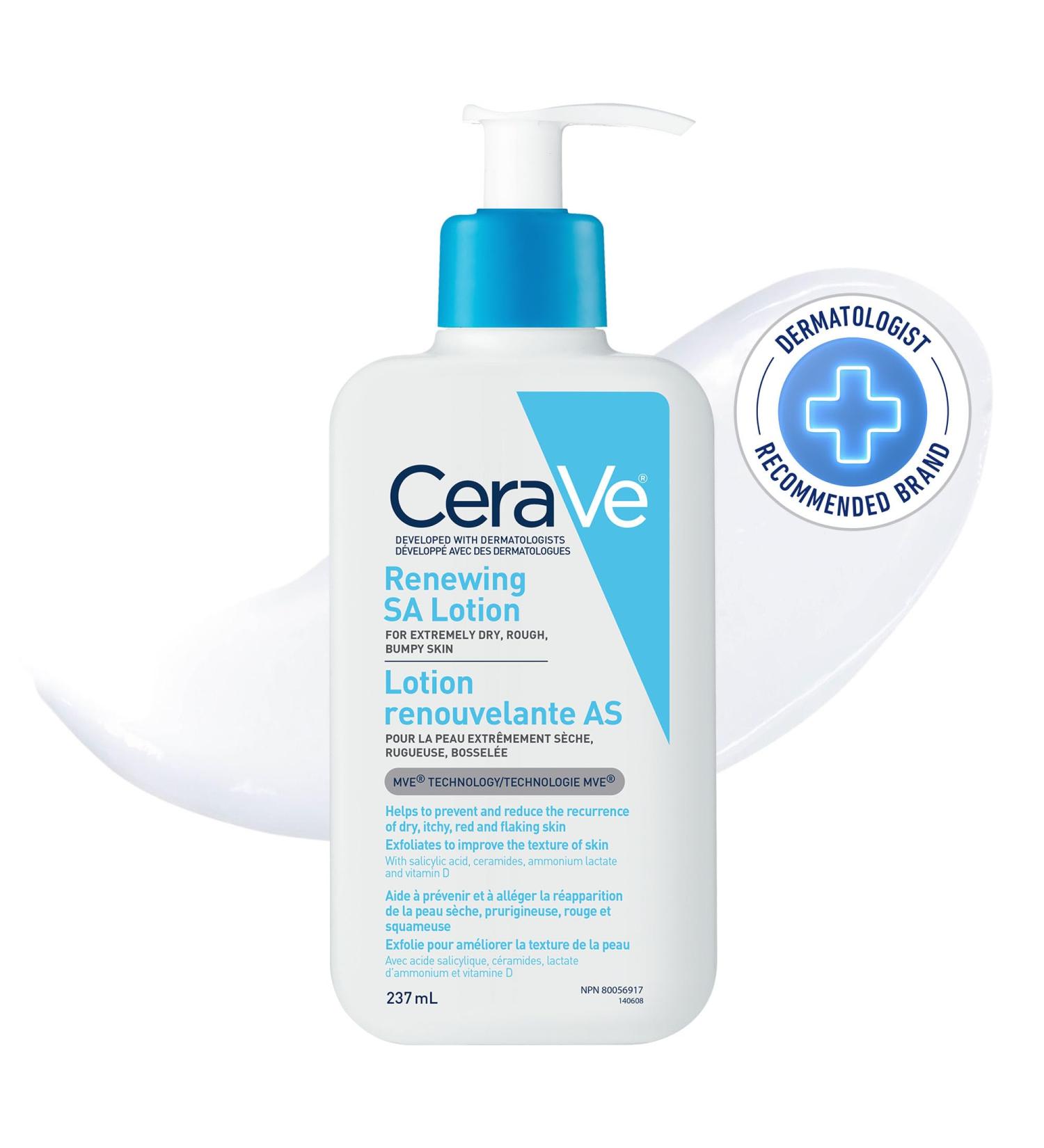 CeraVe SALICYLIC ACID Lotion Renewing SA Exfoliating Body Lotion for Dry Rough & Bumpy Skin Psoriasis Keratosis Pilaris Itching & Flaking. With Lactic Acid Hyaluronic Acid Fragrance Free 237ML Unscented 237 ml (Pack of 1) - Buy Online on GoSupps.com