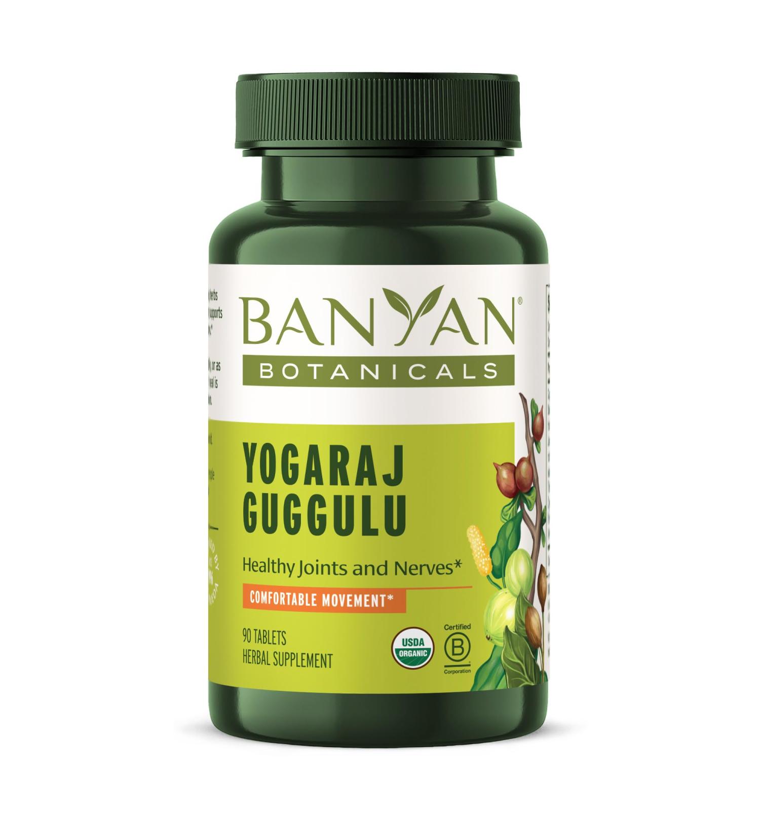 Banyan Botanicals Yogaraj Guggulu | Organic Ayurvedic Joint Support Supplement | Non-GMO Vegan 90 Tablets - Buy Online on GoSupps.com