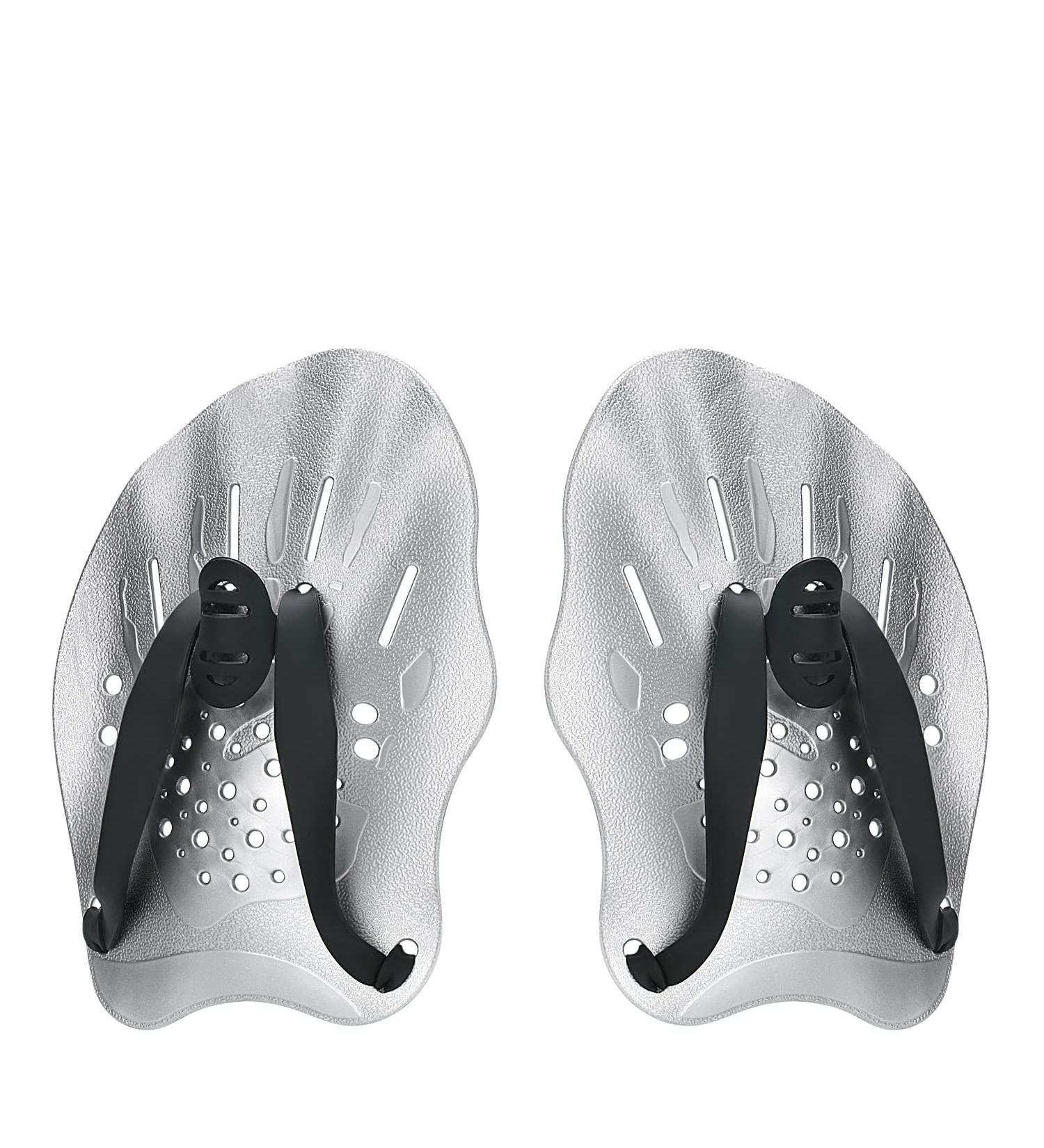 Contour Swim Paddles Hand  Swim Training Hand Paddles with Adjustable Straps  Swimming Hand Paddles for Women and Men grey - Buy Online on GoSupps.com