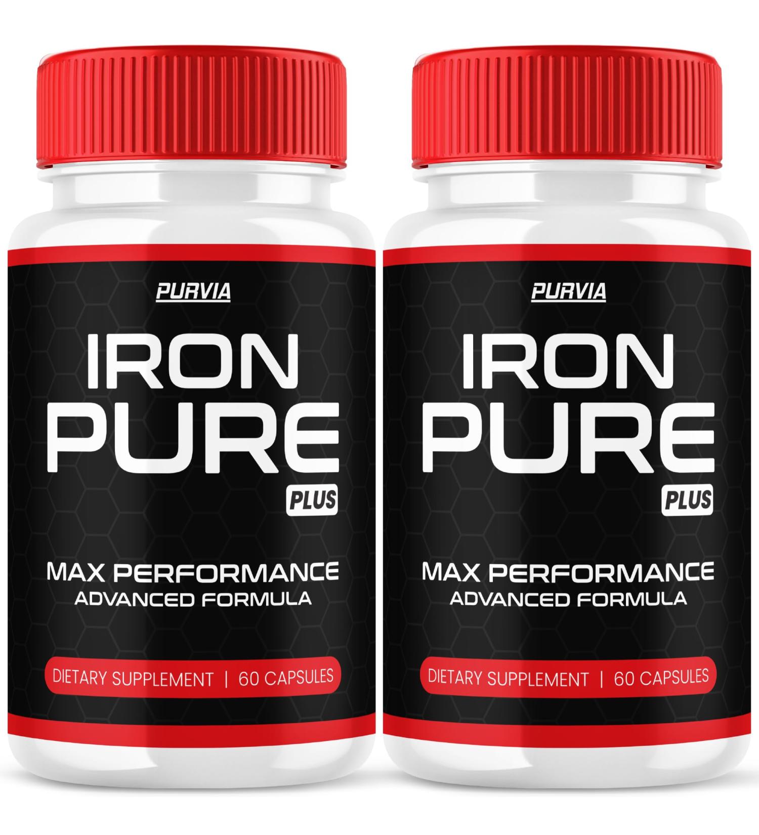 (2 Pack) Iron Pure Pro Capsules Ironpure Supplement For Men Ionpure Energy Pills Performance Booster Fast Acting Workout Fitness Stamina Endurance Lasting Drive Active Health Wellness Vitamins (120ct) - Buy Online on GoSupps.com