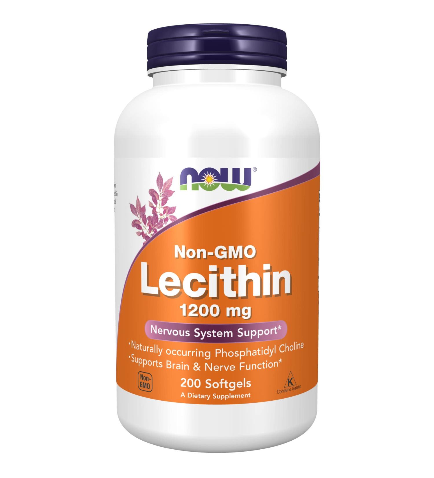 Now Foods Non-GMO Lecithin 1200 mg - 200 Softgels | Premium Supplement for Health - Buy Online on GoSupps.com