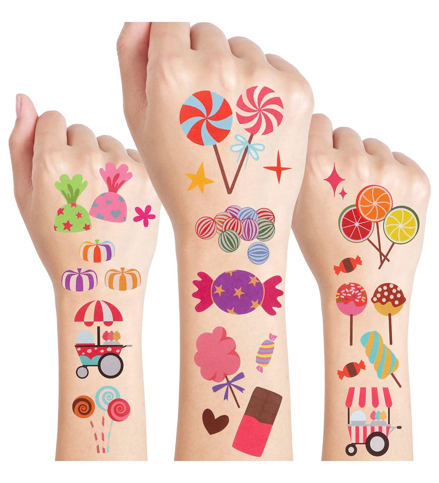 Candyland Temporary Tattoos - 24 Sheets | Birthday Decorations & Party Favors - Buy Online on GoSupps.com