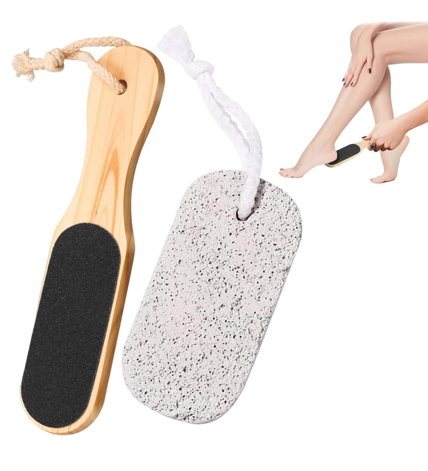 2Pcs Pumice Stone for Feet Double Sided Foot Scrub Natural Pumice Stones for Feet Premium Exfoliator & Foot File Foot File Callus Remover Foot Cracked Heels Dead Skin - Buy Online on GoSupps.com