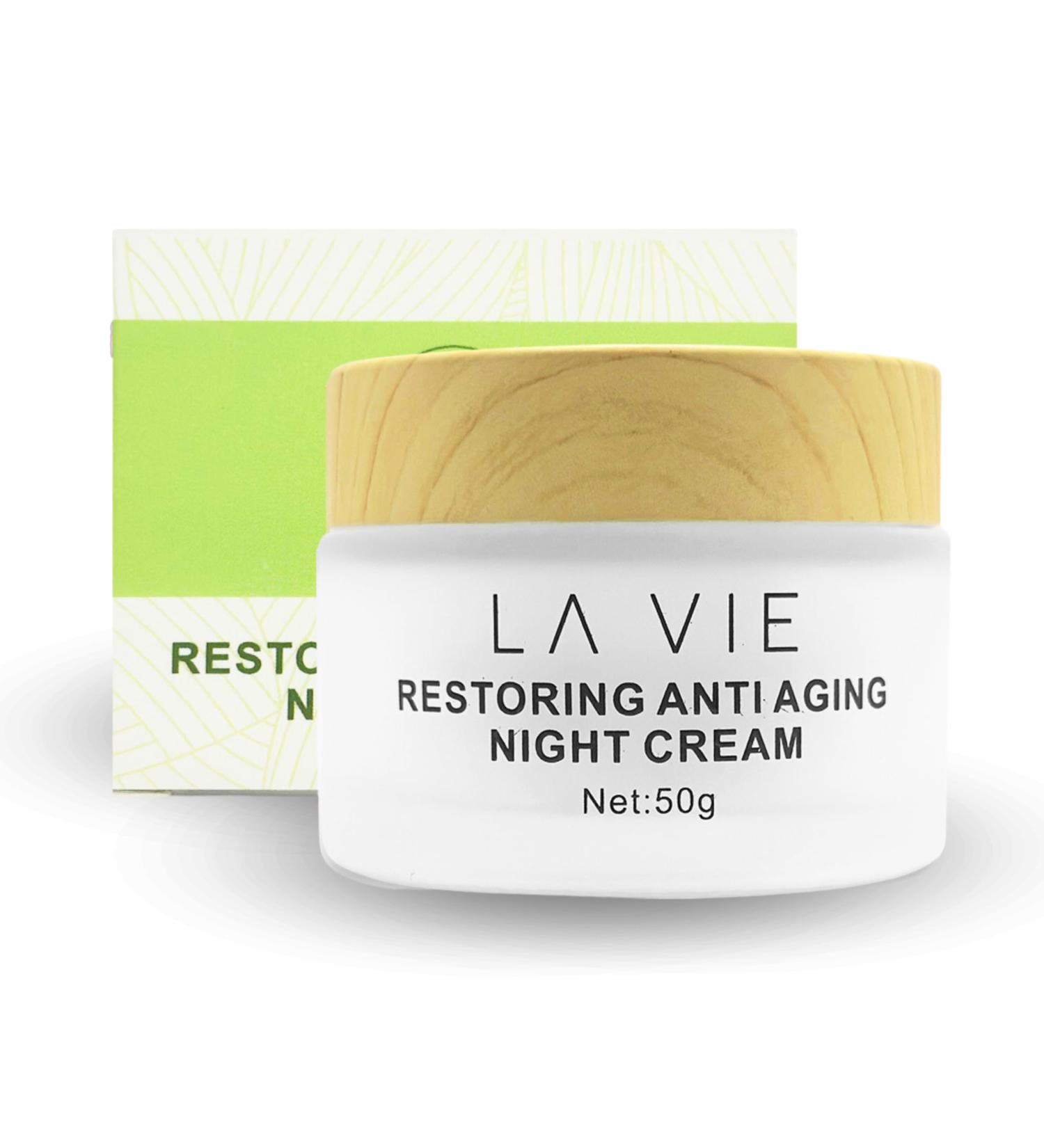 La Vie Anti-Aging Night Cream - Women's Retinol Moisturizer with Niacinamides & Hyaluronic Acid - 1.7 Fl Oz for Wrinkle Reduction & Youthful Glow - Buy Online on GoSupps.com