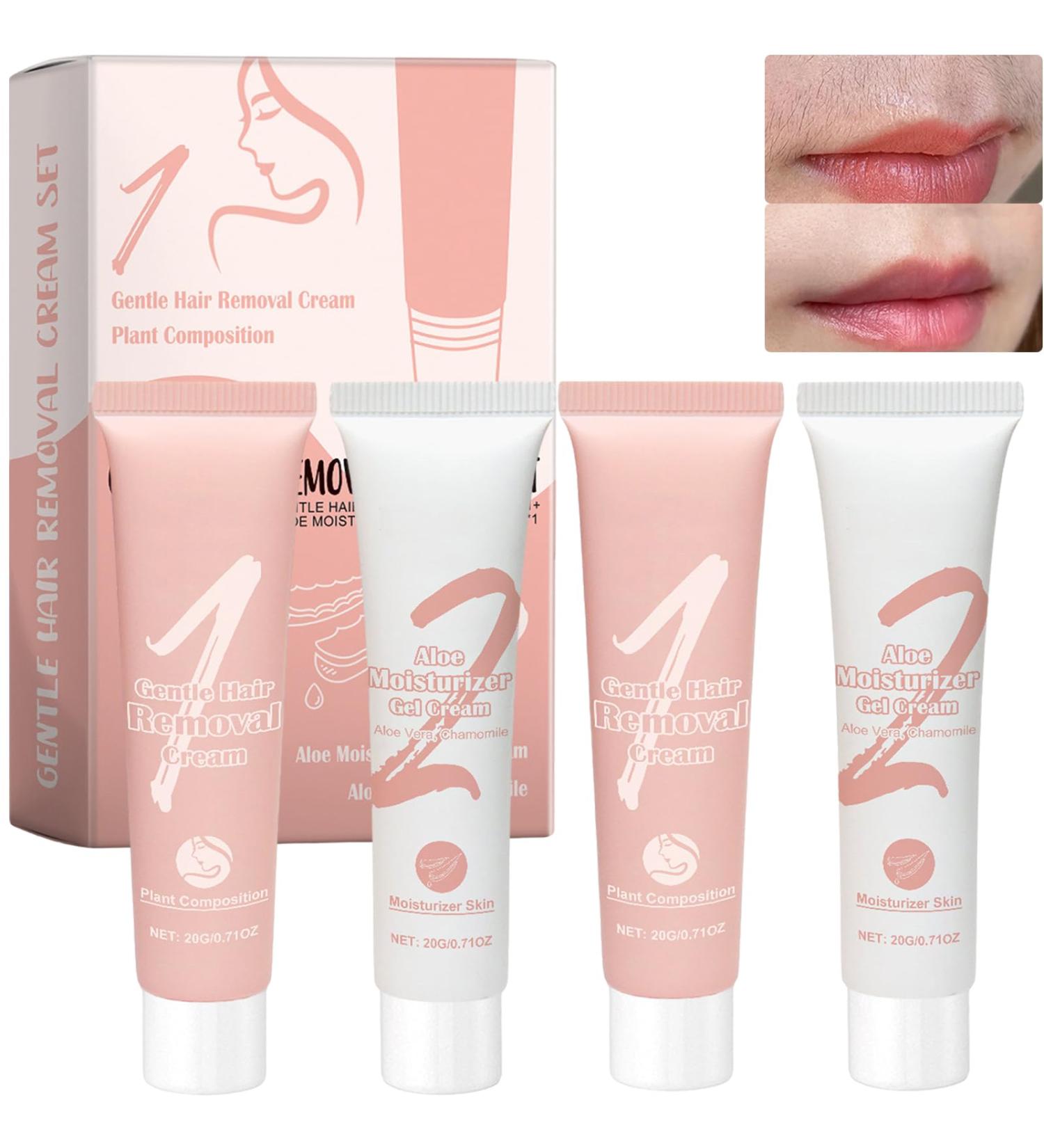  JASUBAI Virallush Ampltulastd 2-Pack Gentle Facial Hair Removal Creams with Aloe Vera and Hyaluronic Acid for Women Upper Lip Chin and Face - Buy Online on GoSupps.com