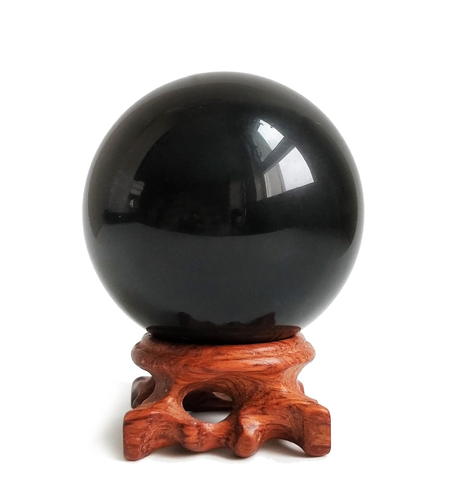 Mina Heal 80mm Black Obsidian Crystal Balls for Feng Shui Meditation Crystal Healing & Home Decoration - Buy Online on GoSupps.com