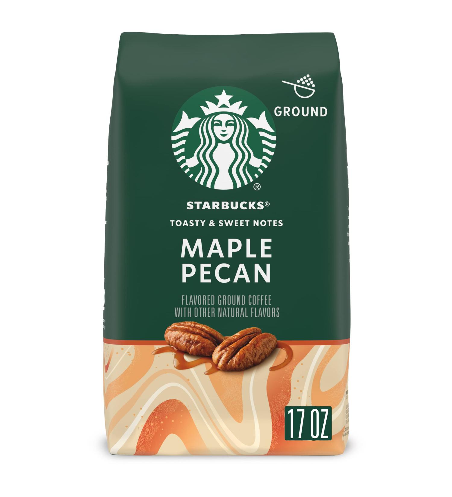 Starbucks Maple Pecan Ground Coffee - 17 oz Bag | 100% Arabica, Naturally Flavored - Buy Online on GoSupps.com