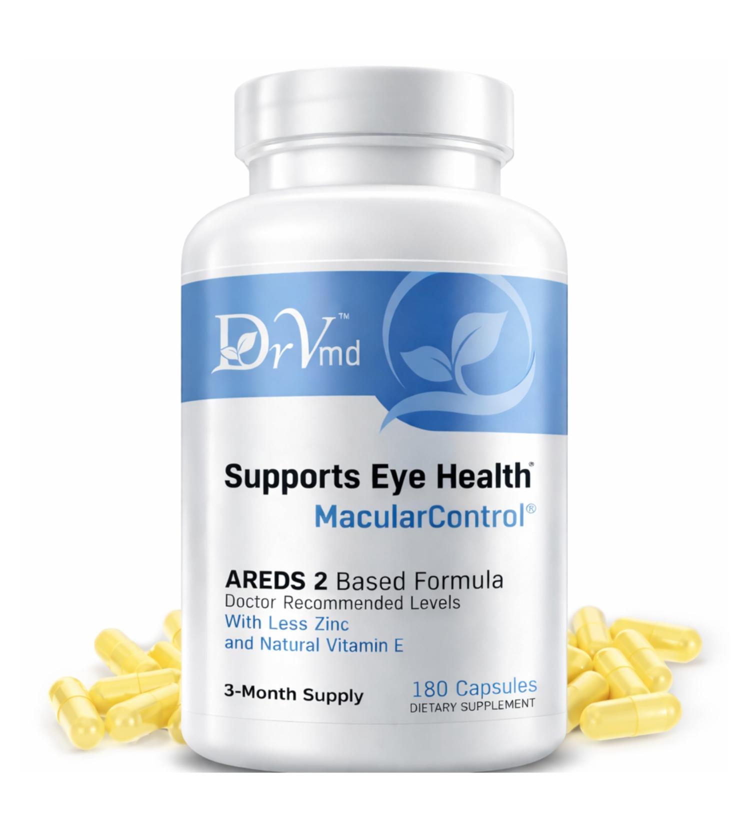 DrVmd Macular Control AREDS 2 Eye Health Vitamins with Lutein & Zeaxanthin (3 Month Supply) Doctor Formulated with 25 mg Zinc Vitamins C & Natural Vitamin E - Buy Online on GoSupps.com