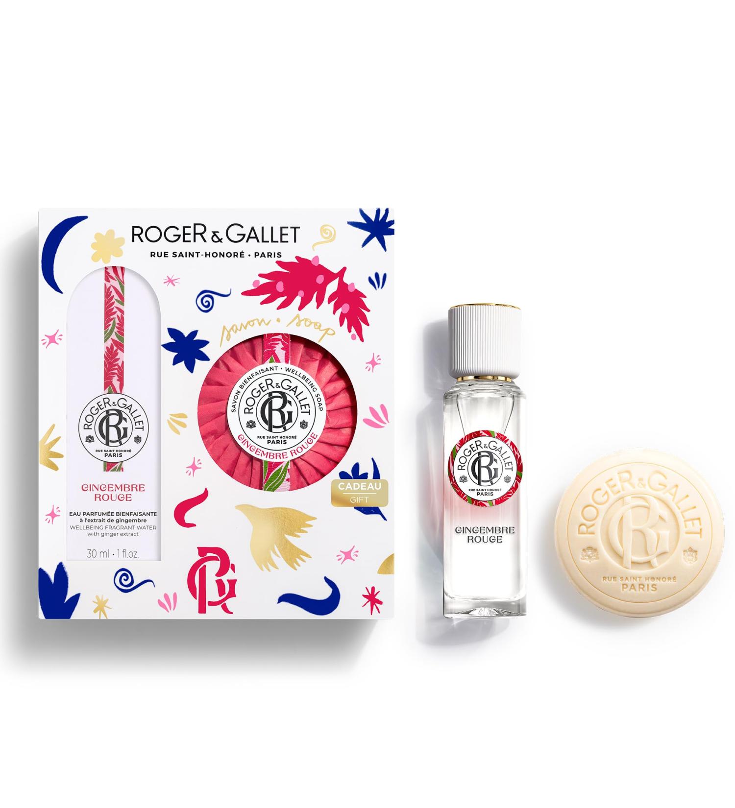 ROGER & GALLET | Gingembre Rouge Gift Set | 1 fl oz Wellbeing Fragrant Water | 3.5 oz Perfumed Soap | Limited Edition Gingembre Rouge Gift Kit - Buy Online on GoSupps.com