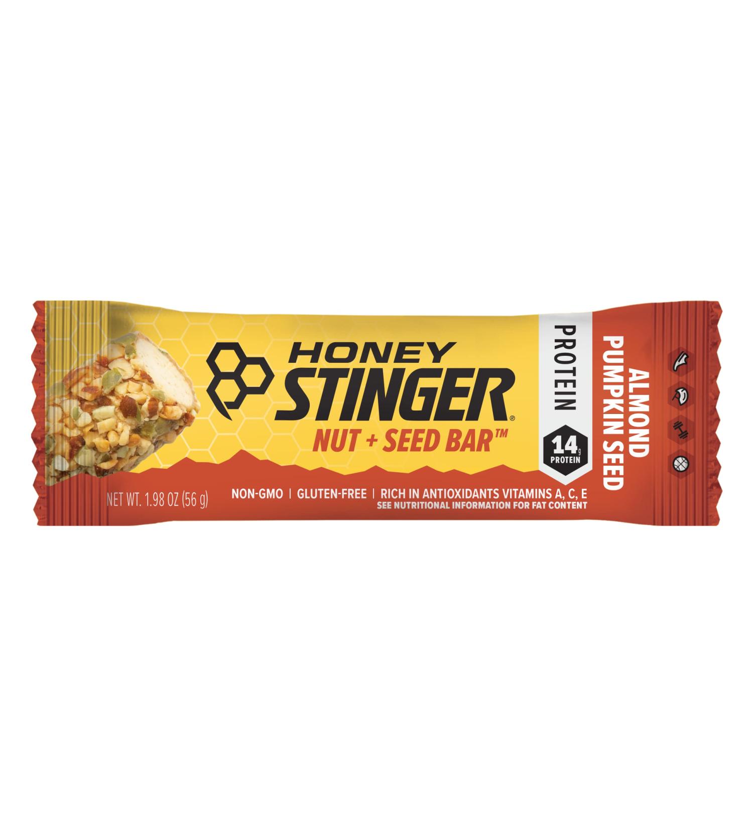 Honey Stinger Nut + Seed Bar | Almond Pumpkin Seed | Protein Packed Food for Exercise  Endurance  Performance and Recovery | Sports Nutrition Snack Bar for Home & Gym  Post Workout | Box of 12 - Buy Online on GoSupps.com