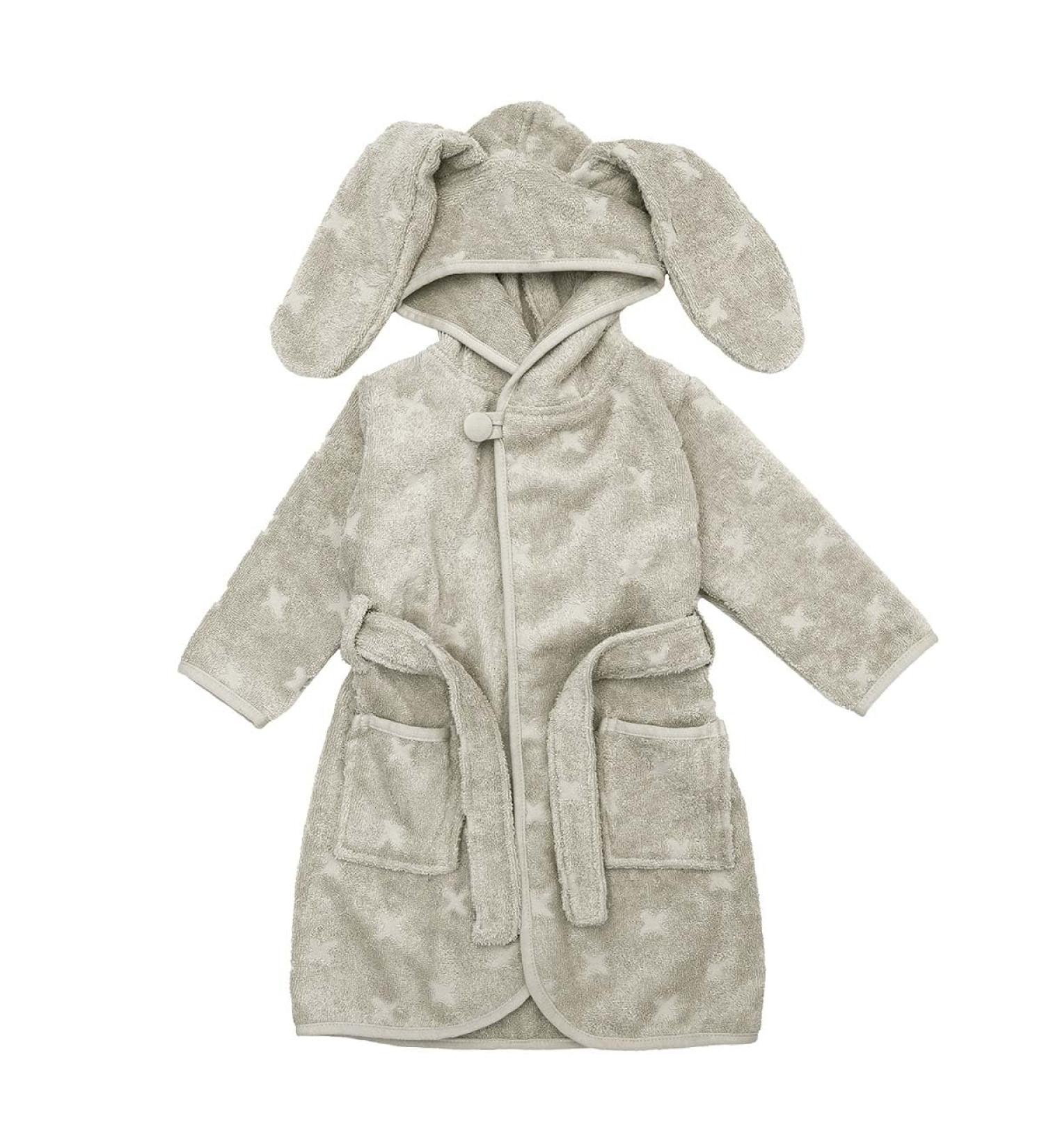 M sli by Green Cotton Baby Boys Bathrobe Bunny 92-98 Desert Green