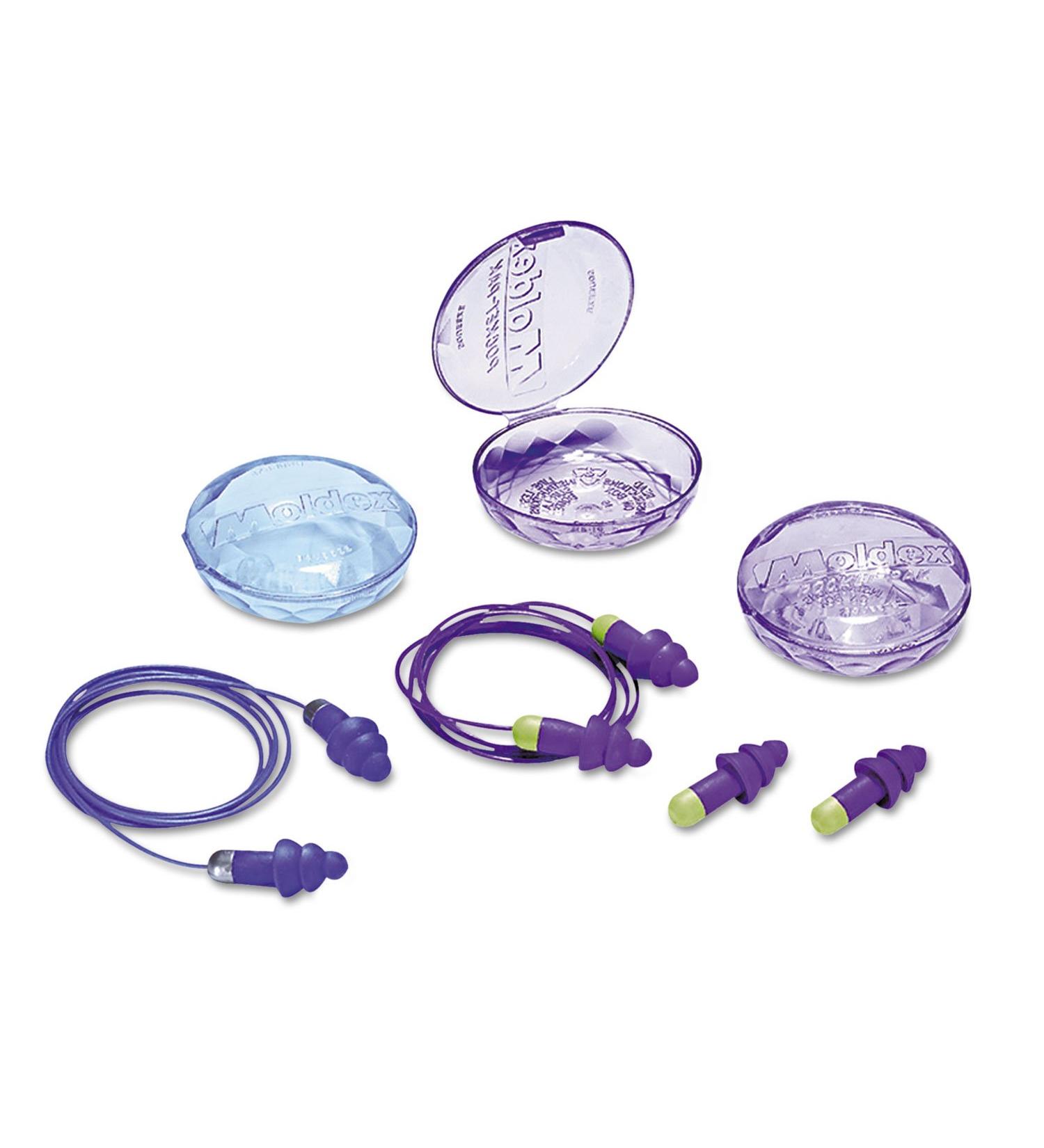 Moldex 6400 Rockets Reusable Earplugs Cordless 27NRR Purple/Bright Green 50 Pairs