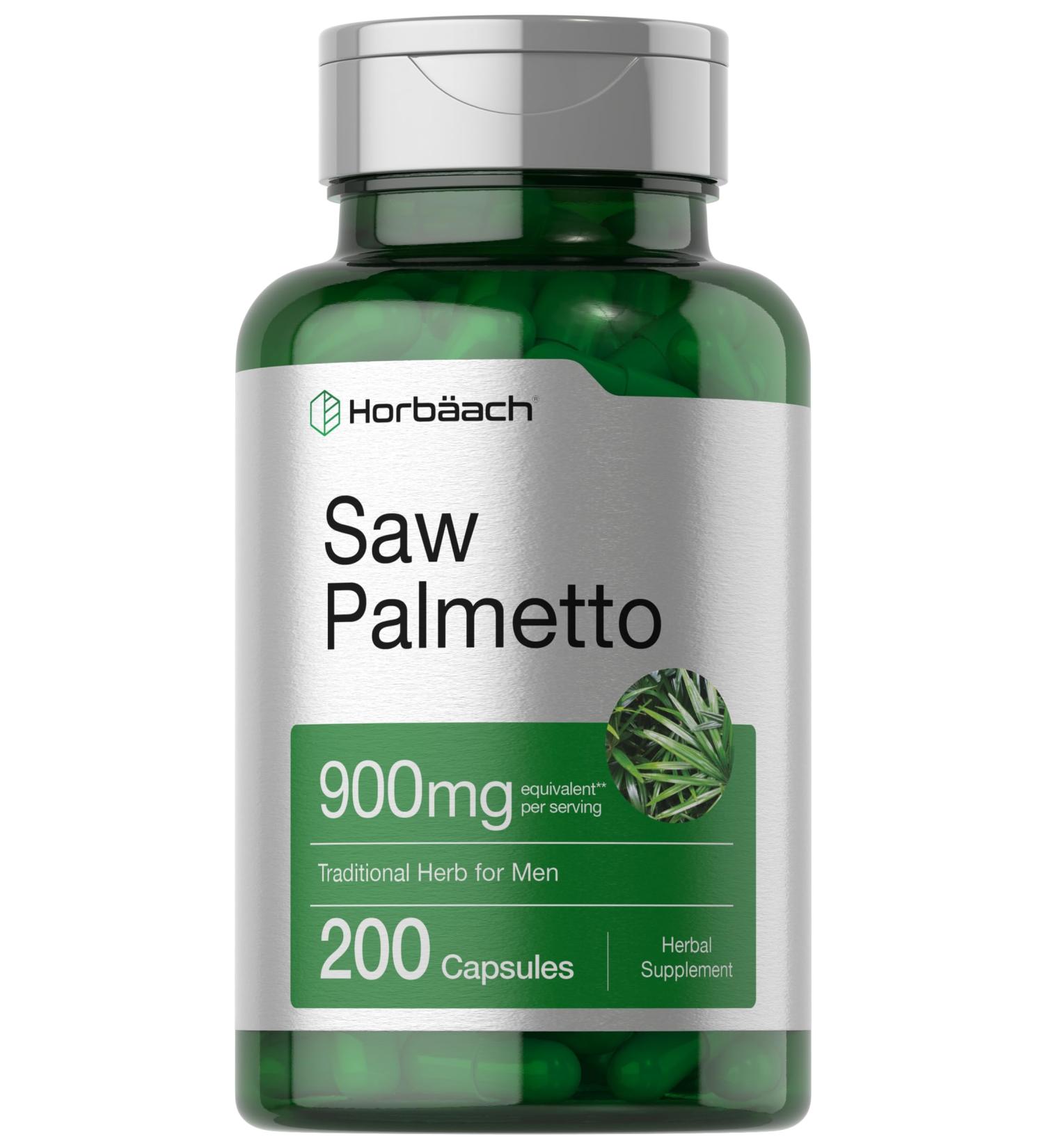 Horbaach Saw Palmetto Extract | 900mg | 200 Capsules | Non-GMO and Gluten Free Formula | Traditional Herb Supplement | from Saw Palmetto Berries Unflavored 200 Count (Pack of 1) - Buy Online on GoSupps.com