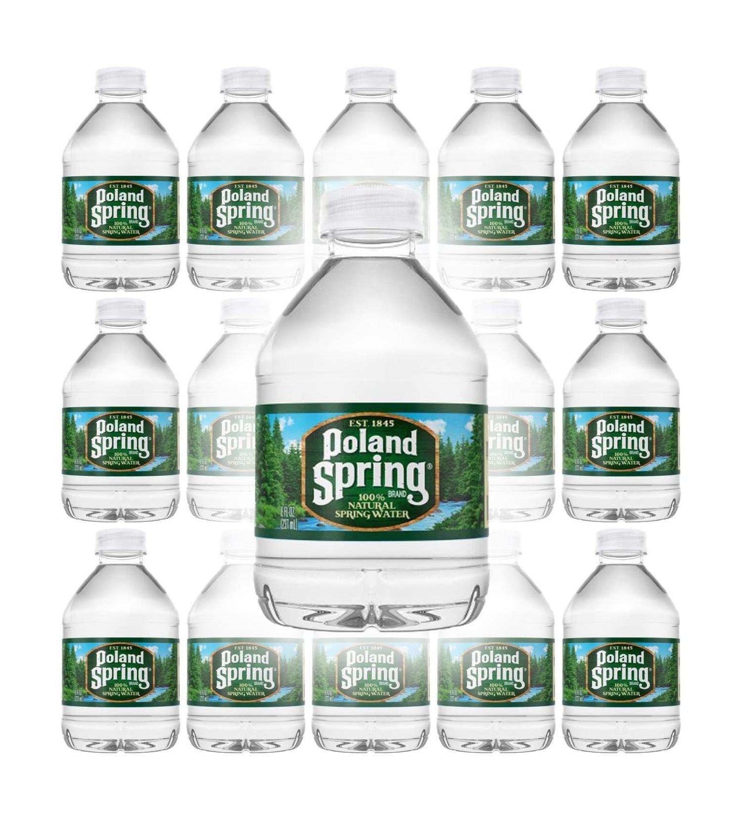 Poland Spring 8 oz Mini Water Bottles 16 Pack - Small Bottled Water - Buy Online on GoSupps.com
