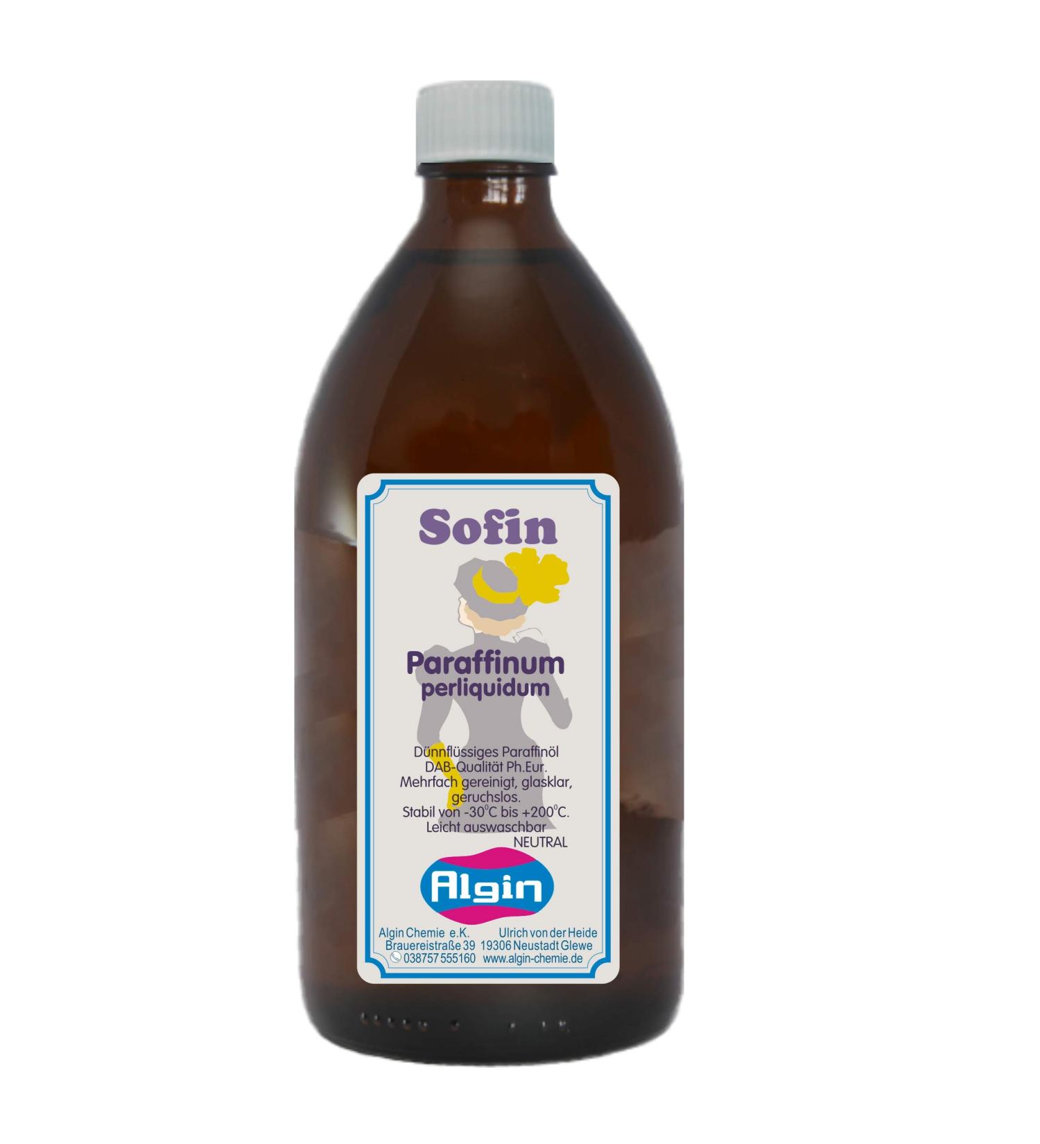 Algin Paraffin Oil SOFIN 500ml - Medical & Cosmetic Grade - Premium Quality Glass Bottle for International Shipping - Buy Online on GoSupps.com