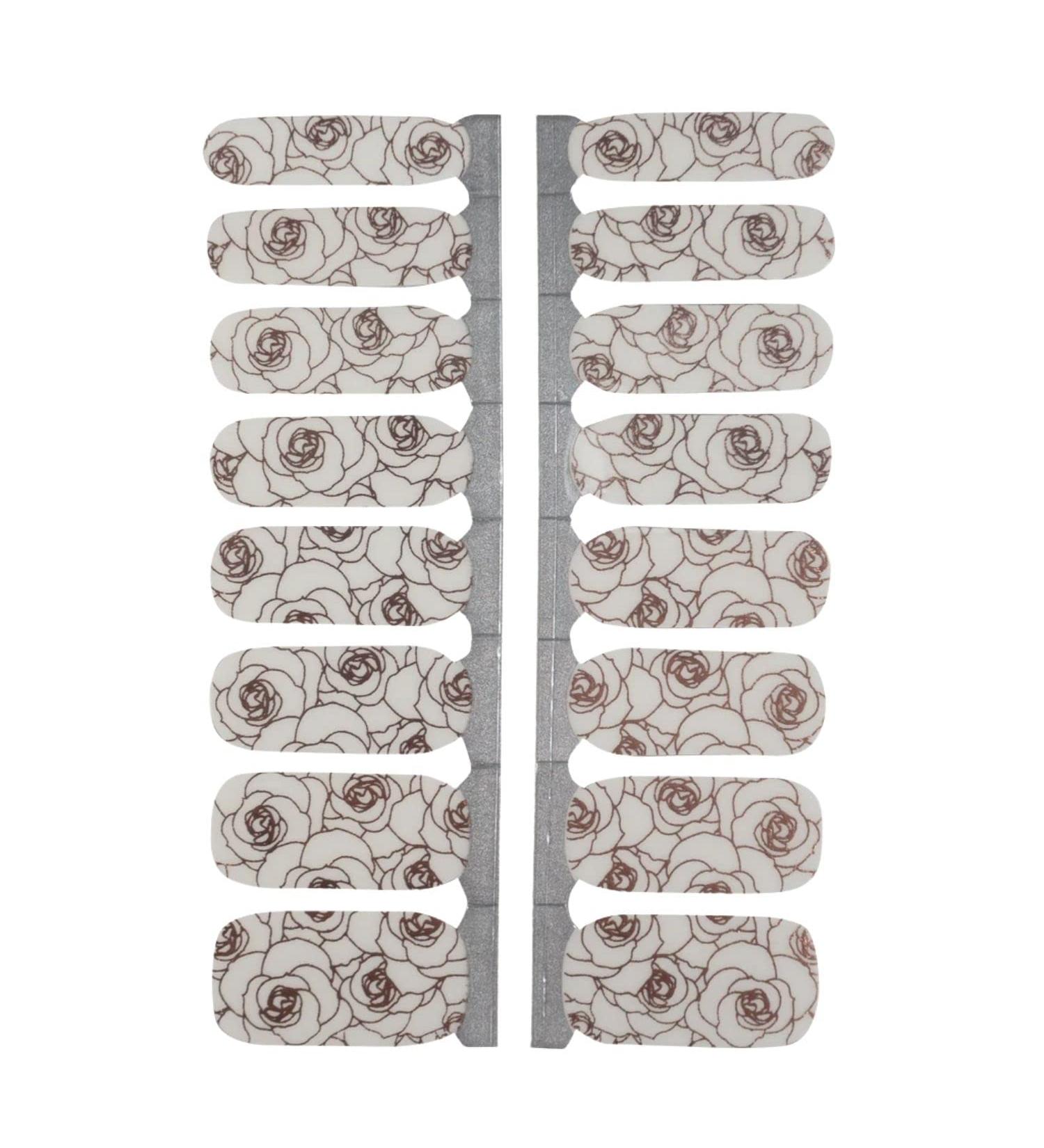 My nails nail foils rose pattern I 16 Ultra-D nne nail polish strip pattern/white/pink i self-adhesive premium nail art wraps i sticks to natural and lacquered acrylic gel & shellac nails