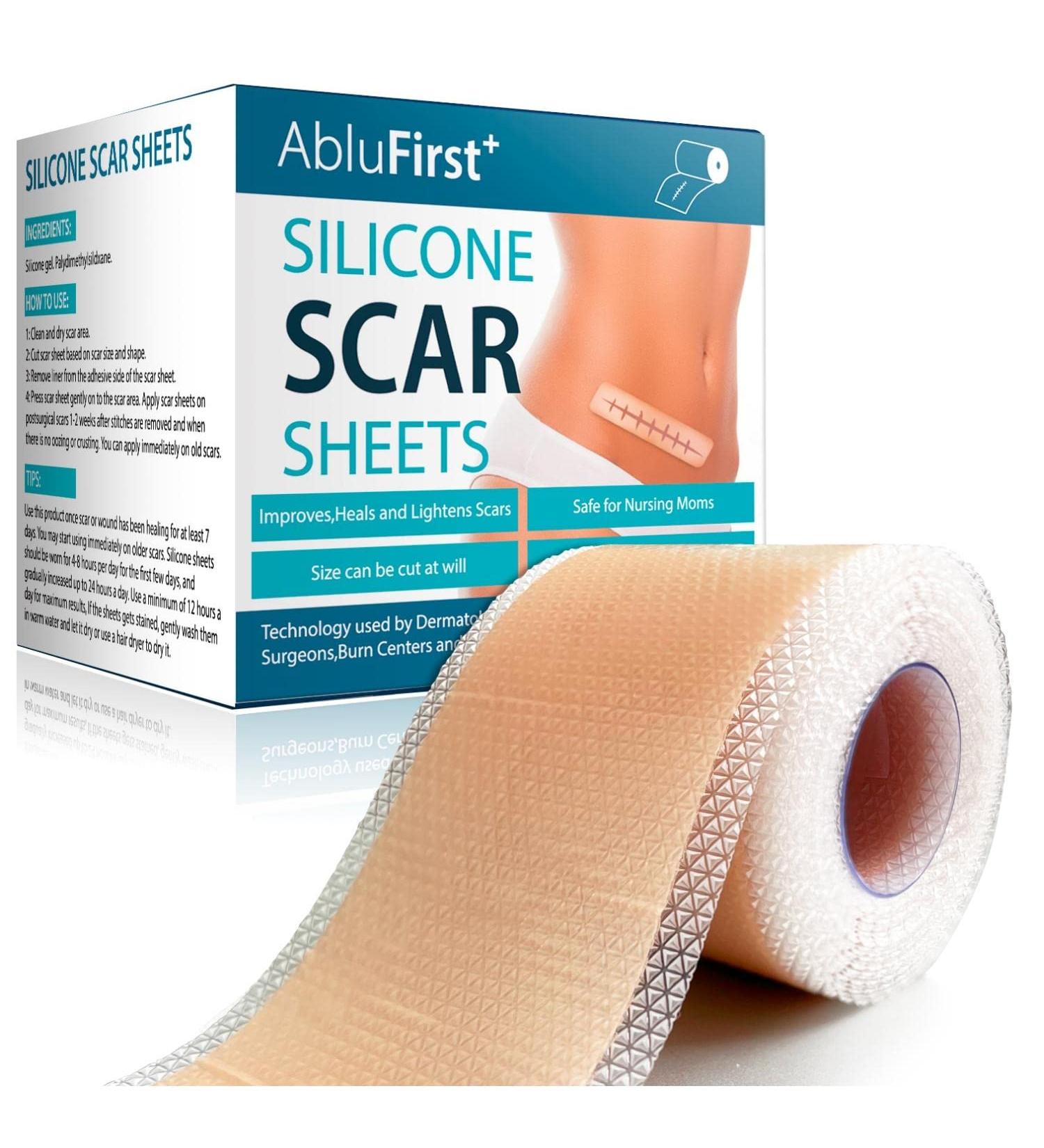 Silicone Scar Tape (1.6 x 120 Roll) - Medical Silicone Sheets for Scar Removal - Keloids, Tummy Tuck, C-Section, Acne, Burn - 7-8 Month Supply - Buy Online on GoSupps.com