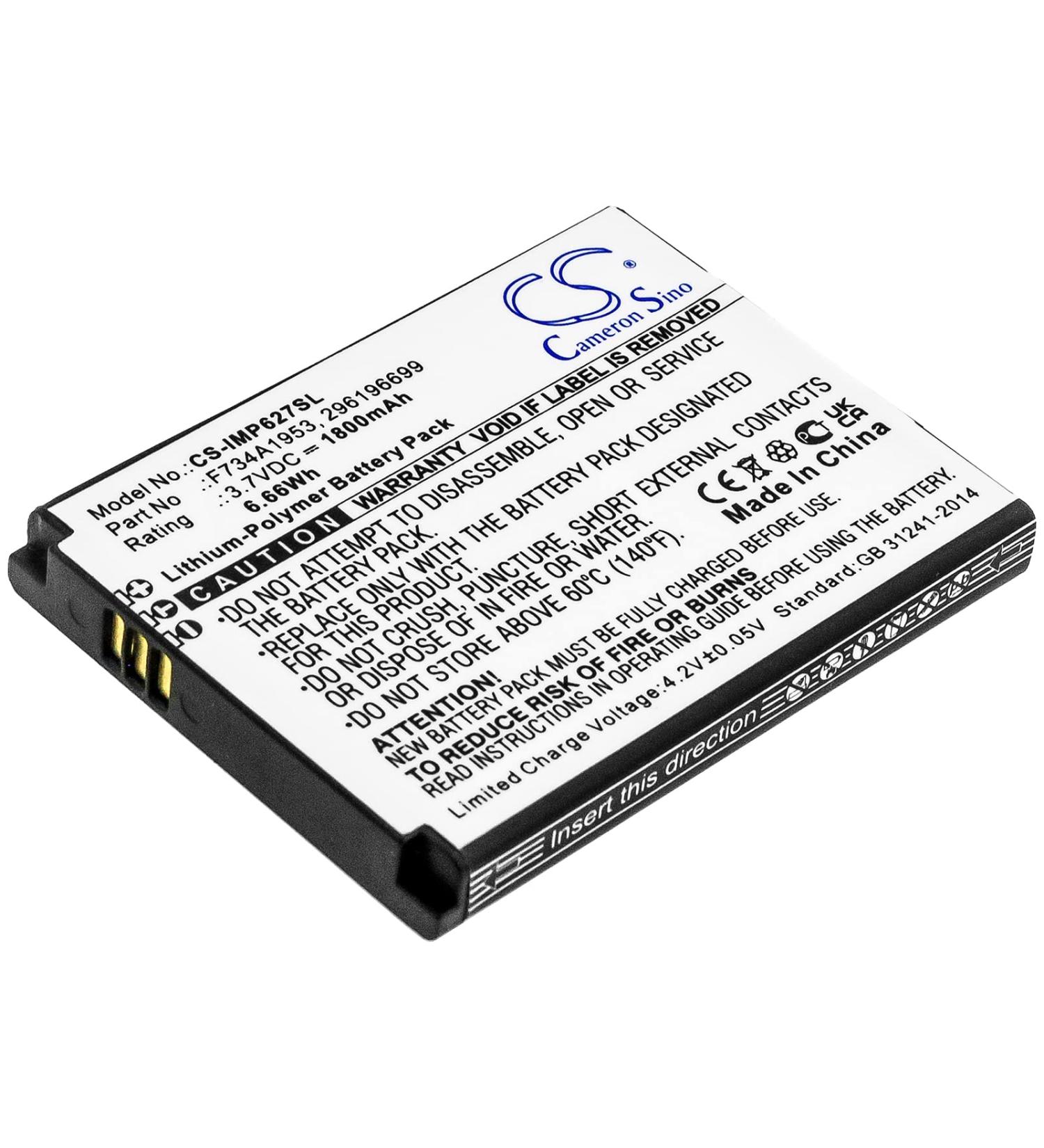 Buy 296196699 F734A1953 1800mAh Battery - Compatible with IMP657 IMP627 iSMP4 - 3.7V International Shipping Available - Buy Online on GoSupps.com