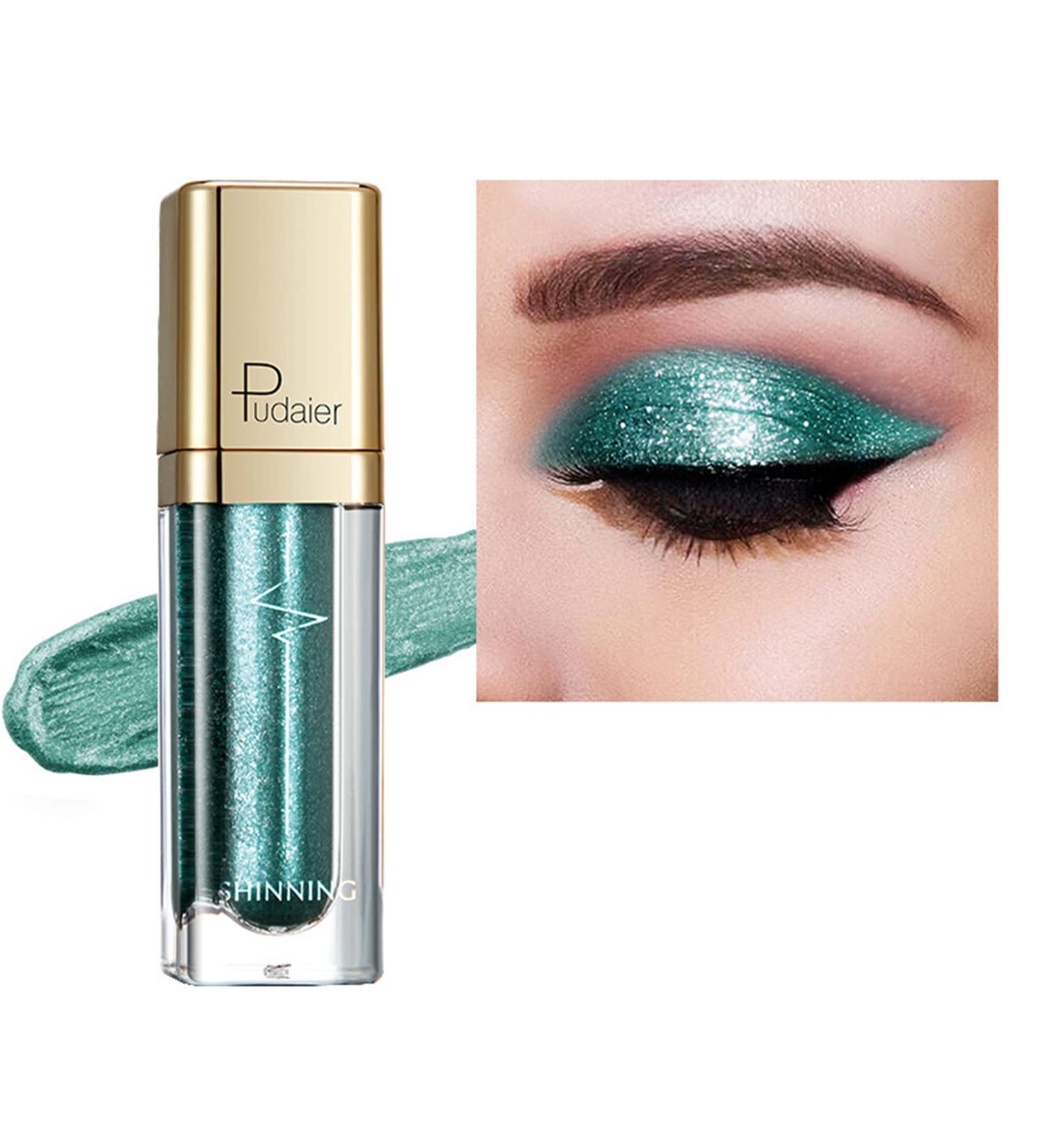Malachite Green Liquid Glitter Eyeshadow - Highly Pigmented Metallic Shimmer Gel for Sparkly Eye Look - Perfect Gift for Women - Buy Online on GoSupps.com