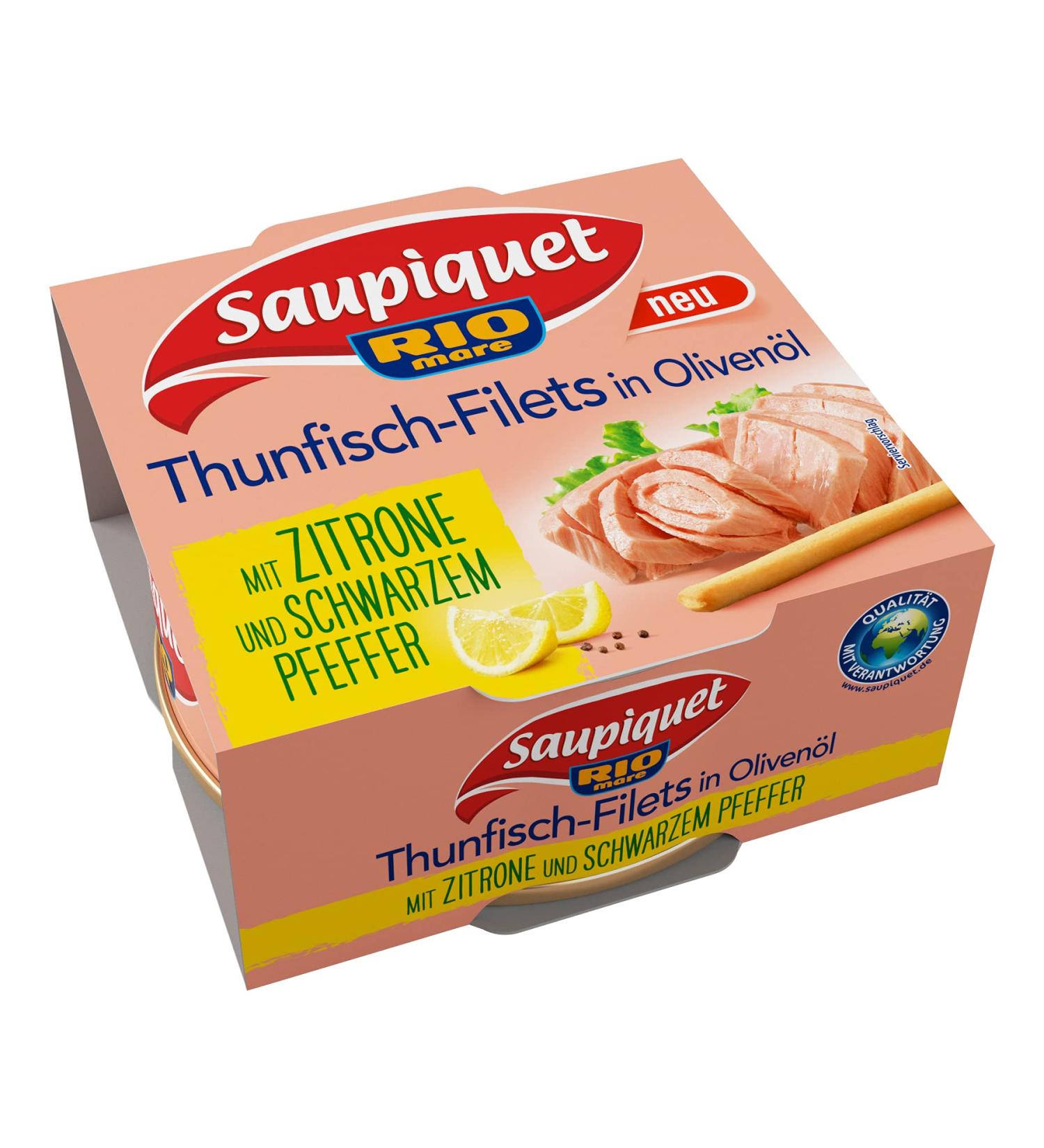 Buy Saupiquet Rio Mare Tuna Fillets in Olive Oil with Lemon & Black Pepper - 130g - Authentic Italian Taste - International Shipping - Buy Online on GoSupps.com