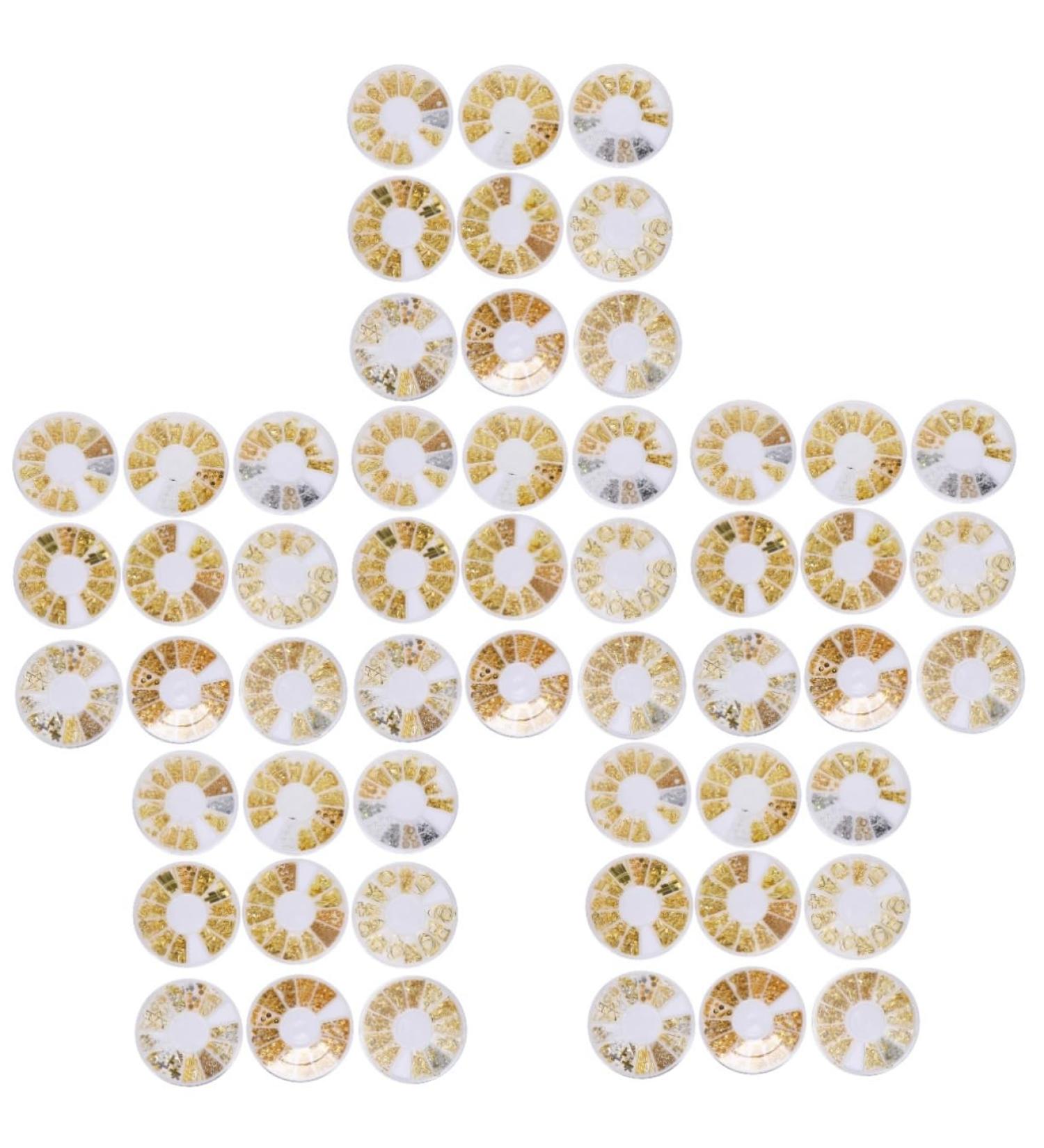 FRCOLOR 54 Boxes Nail Art Accessories Nail Art Studio Nail Art Accessories Manicure Accessories Nail Art Charms Sticker Nail Decoration Dingding Zinc Alloy White - Buy Online on GoSupps.com