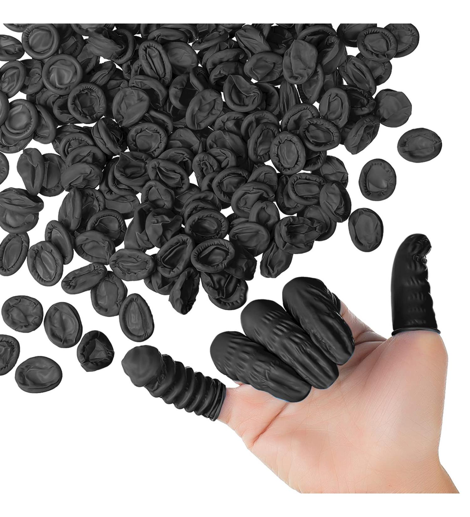 200 PCS Disposable Latex Finger Cots - Protective Fingertips Gloves | Anti Static Rubber Fingertip Finger Cots | Industrial Black - Buy Online on GoSupps.com